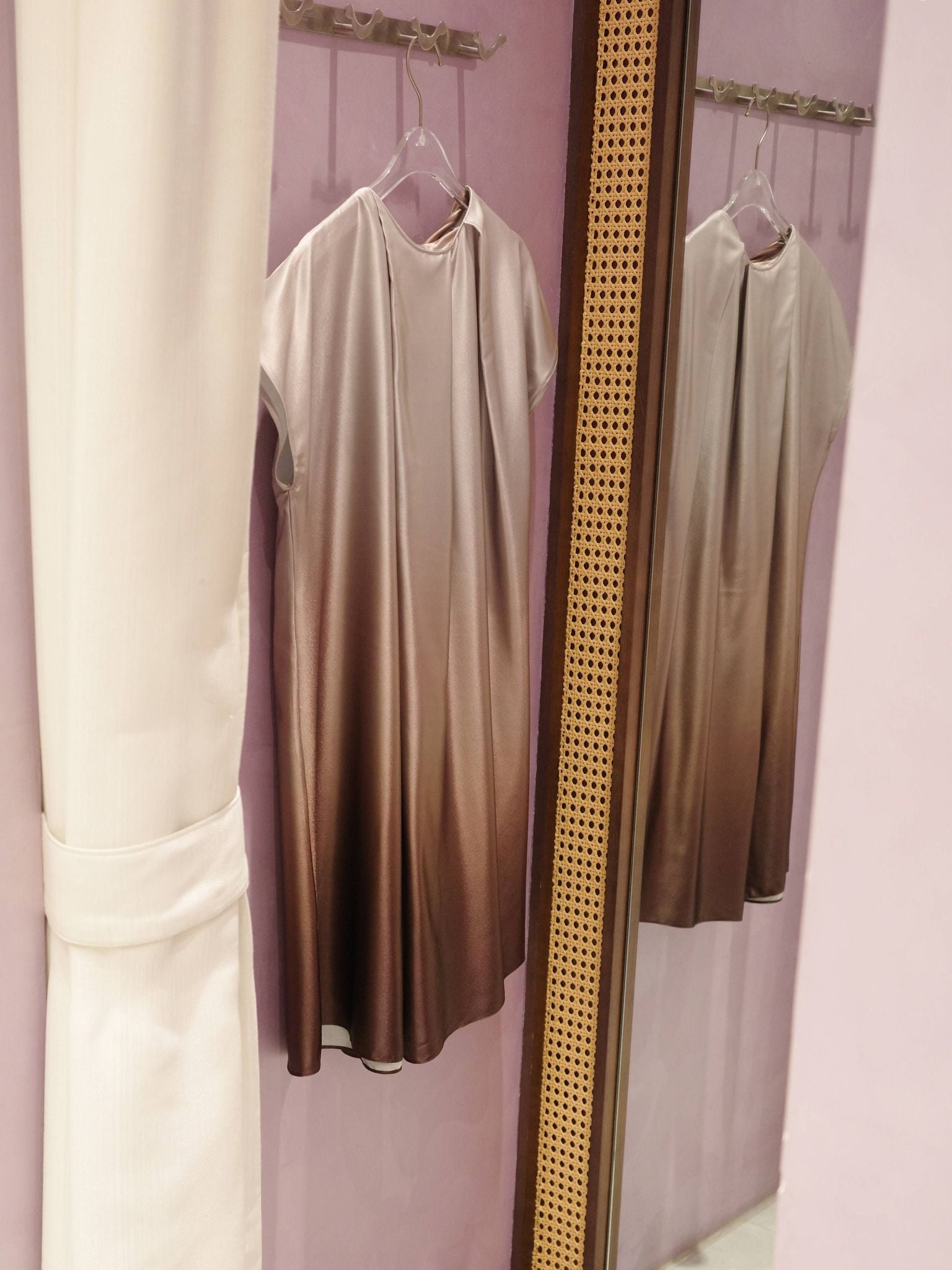  Đầm lụa loang màu thắt nơ | Mauve Ombre dress 