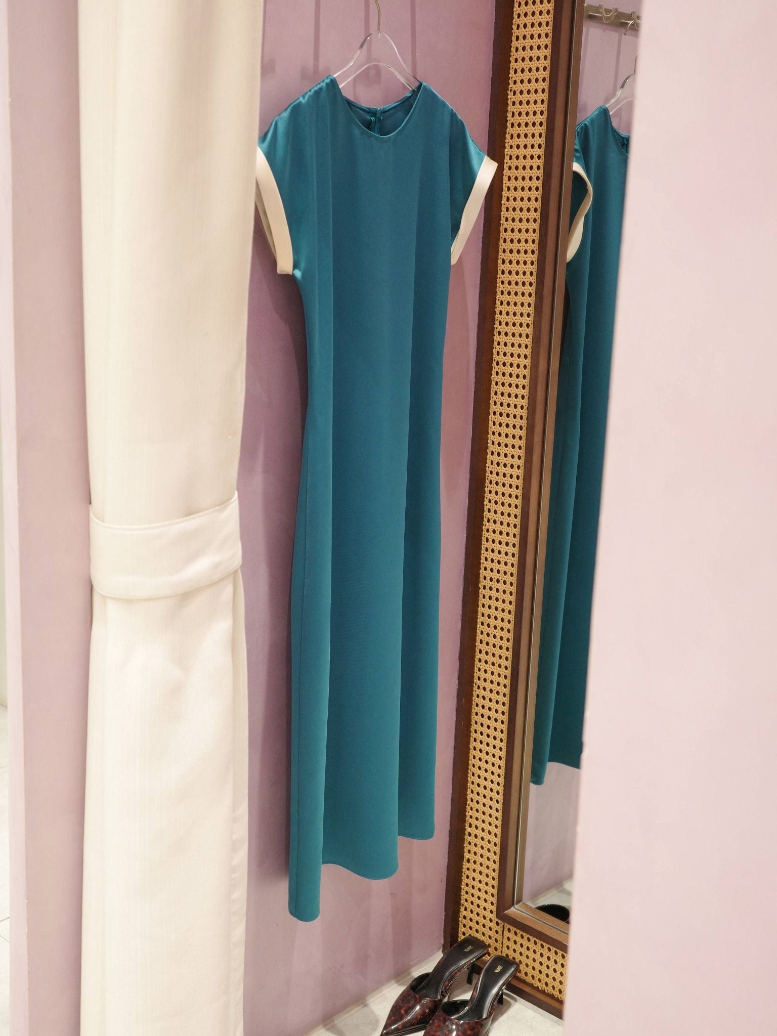  Đầm lụa phối màu tay áo | Mauve Highlight dress 