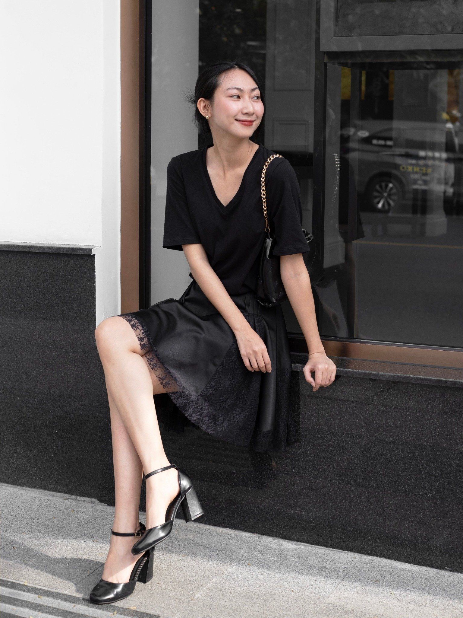  Chân váy lụa phối ren | Mauve Melody skirt 