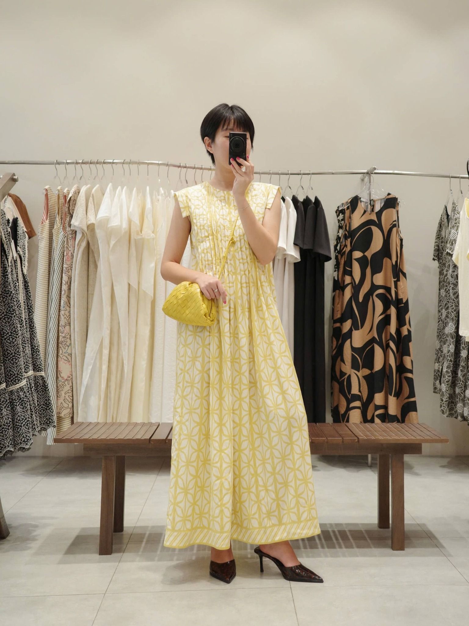 Đầm hoạ tiết xếp li | Mauve Pattern dress 