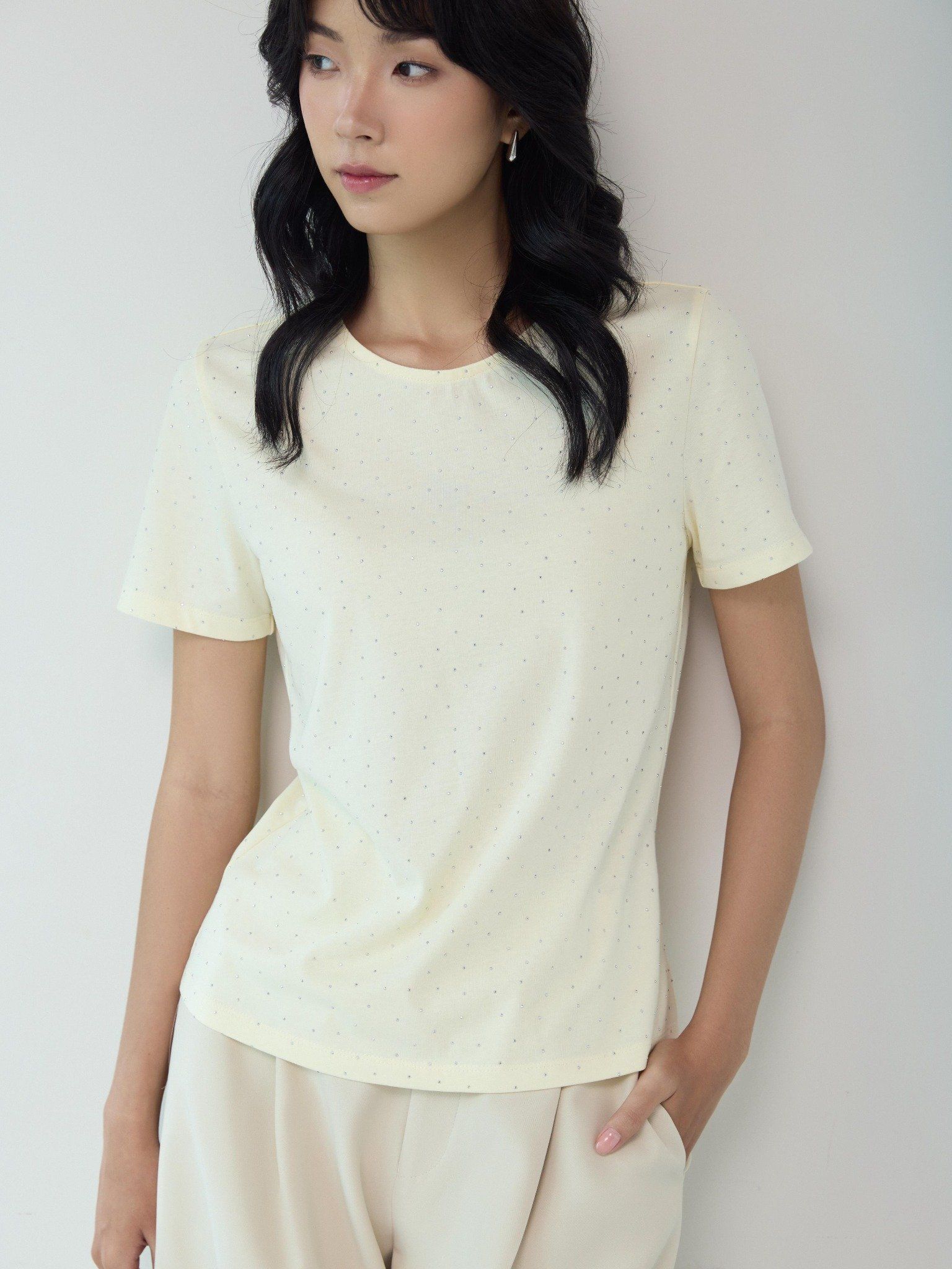  Áo phông đính hạt | Mauve Twinkle tee 
