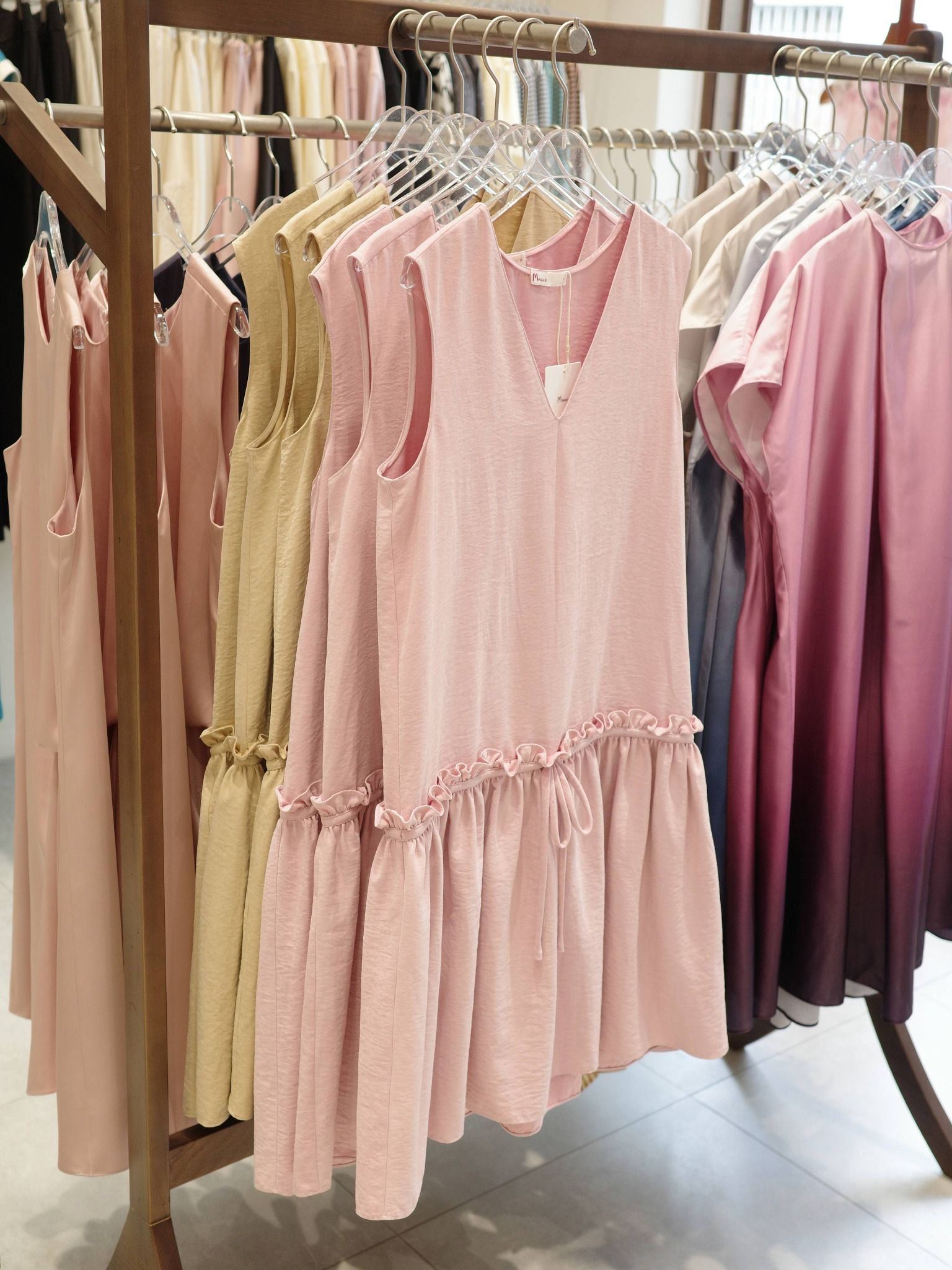  Đầm lụa giả da lộn | Mauve Doll dress 