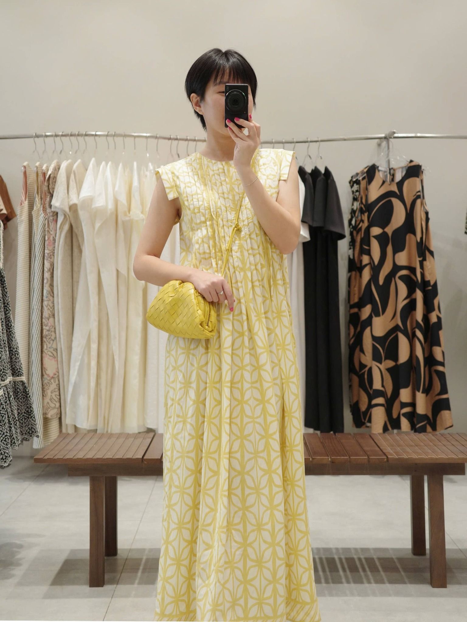  Đầm hoạ tiết xếp li | Mauve Pattern dress 
