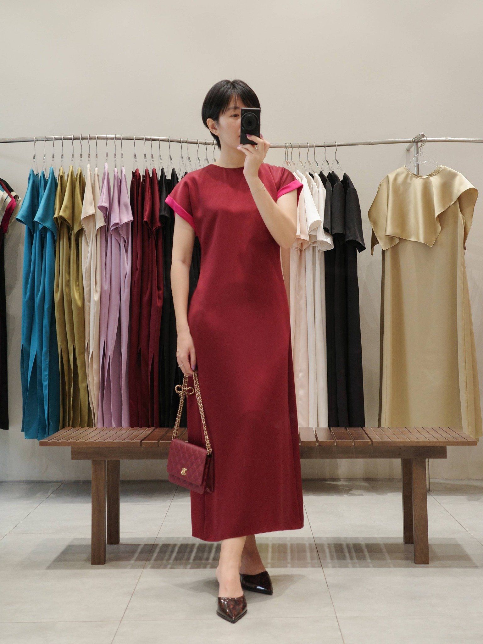  Đầm lụa phối màu tay áo | Mauve Highlight dress 