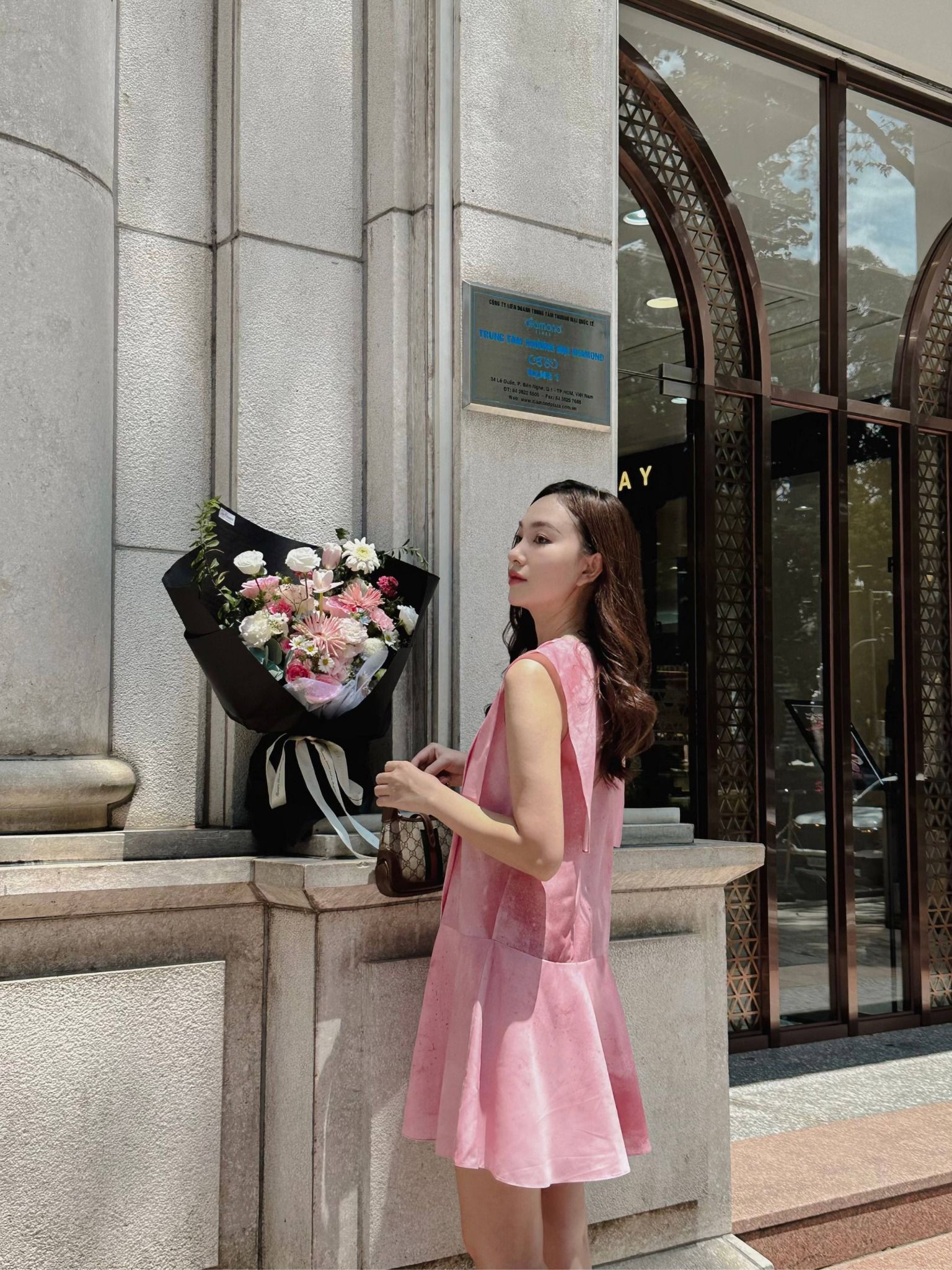  Đầm xếp ly loang màu Mauve Tie dye dress 