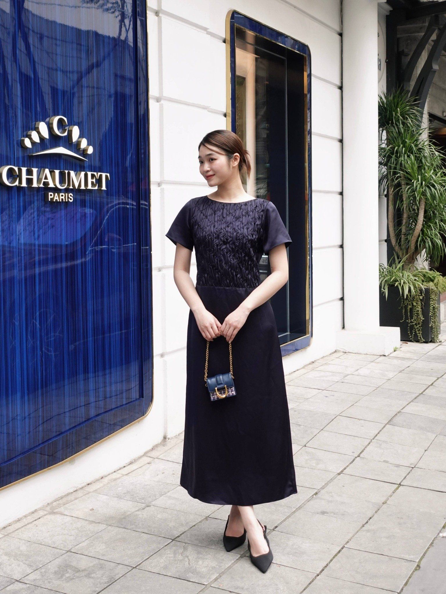  Đầm midi dún con thoi | Mauve Blanket dress 