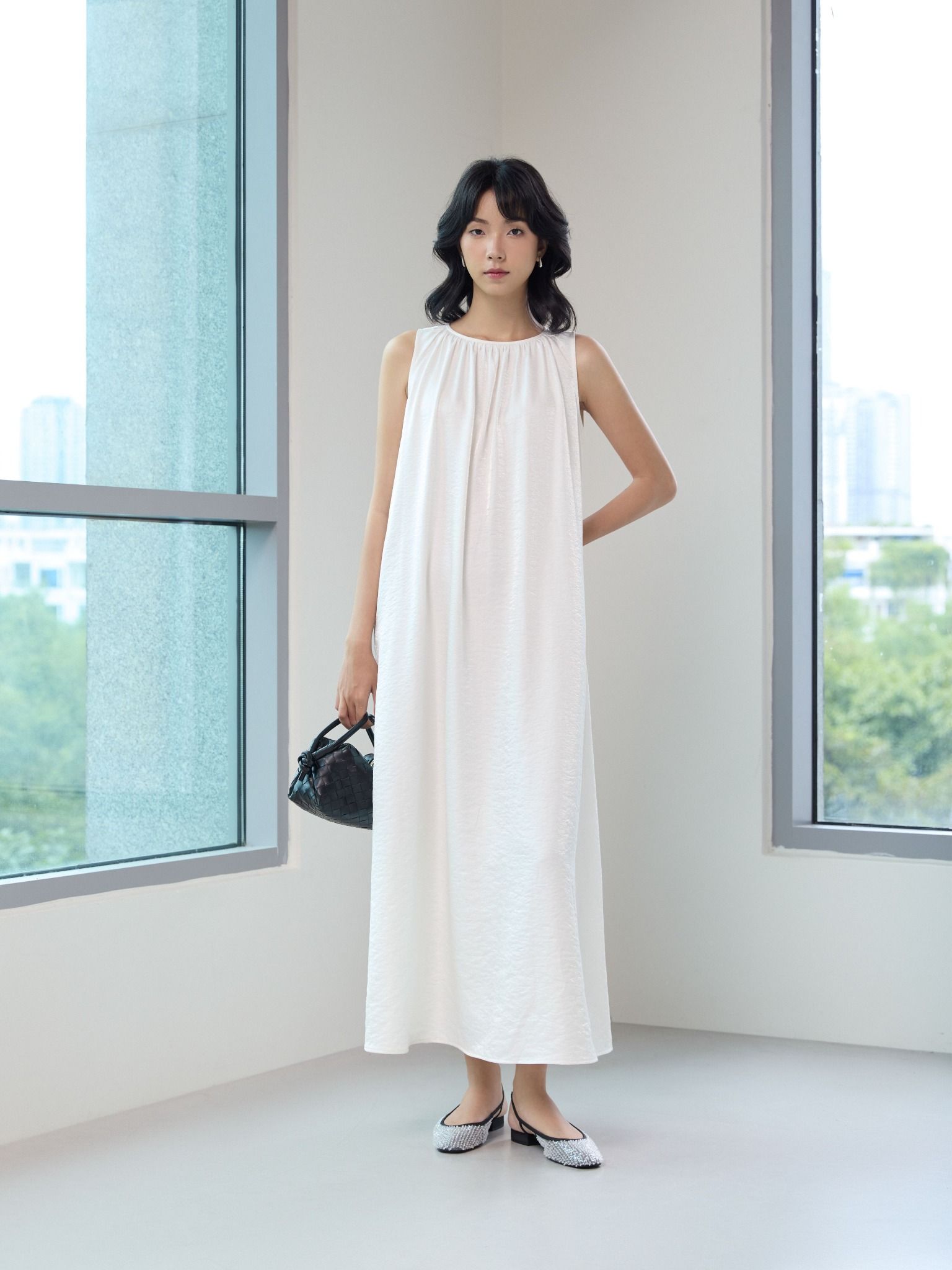  Đầm maxi trắng Mauve Delicate dress 