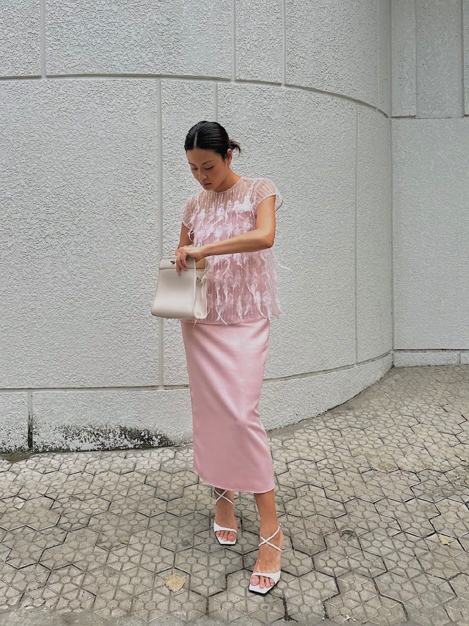  Set đầm bút chì Mauve Feather dress 