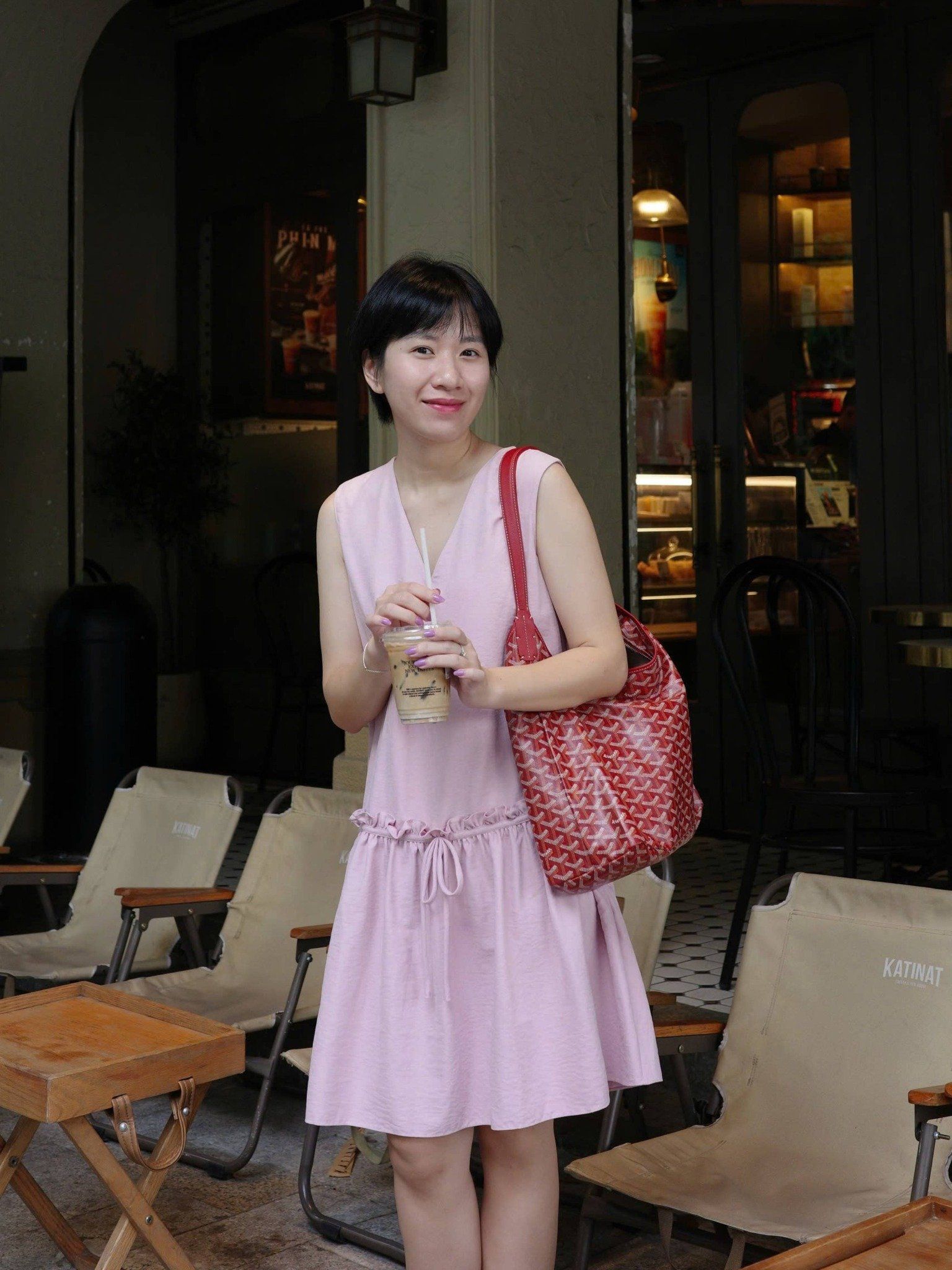  Đầm lụa giả da lộn | Mauve Doll dress 