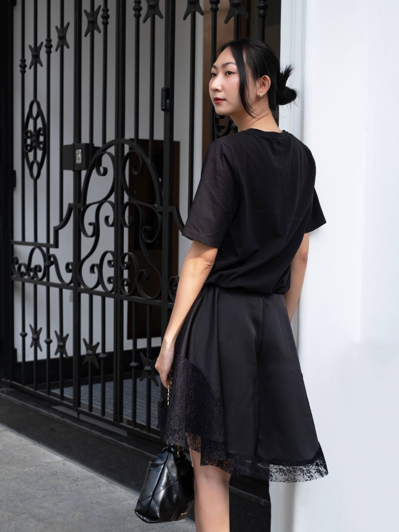  Chân váy lụa phối ren | Mauve Melody skirt 