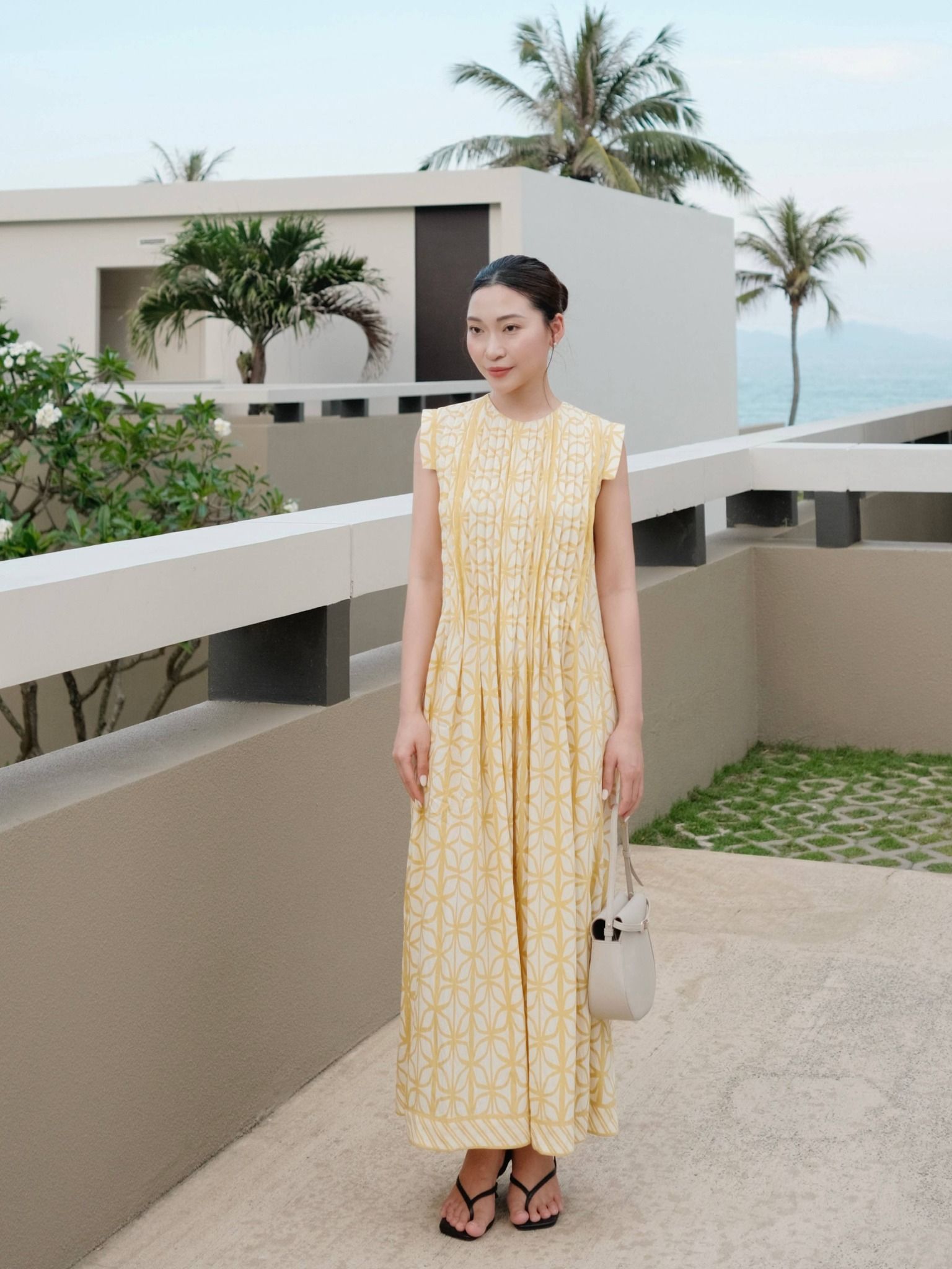 Đầm hoạ tiết xếp li | Mauve Pattern dress 