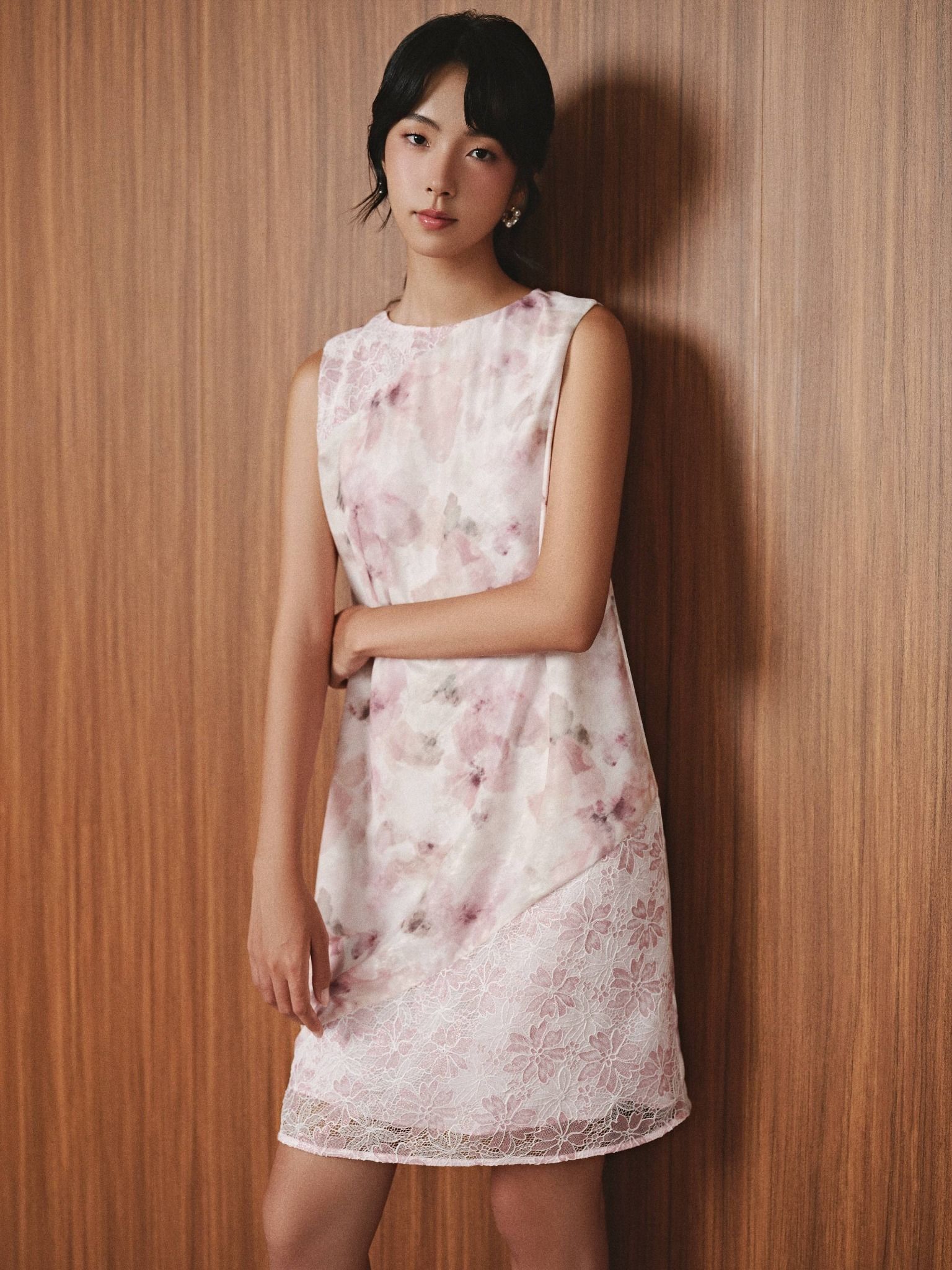  Đầm nhung phối ren | Mauve Mellow dress 