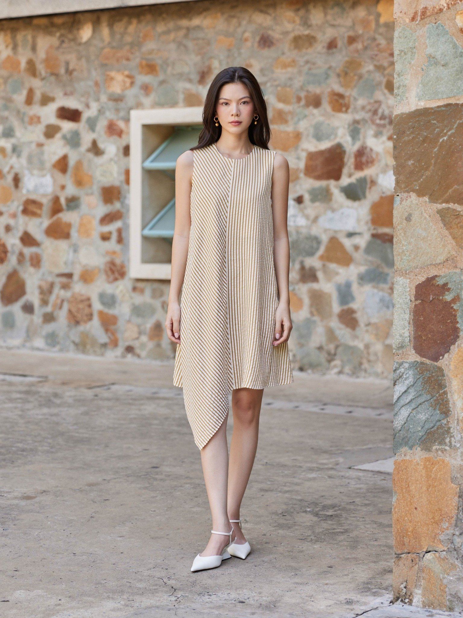  Đầm sọc ngẫu nhiên Mauve Striped Random dress 