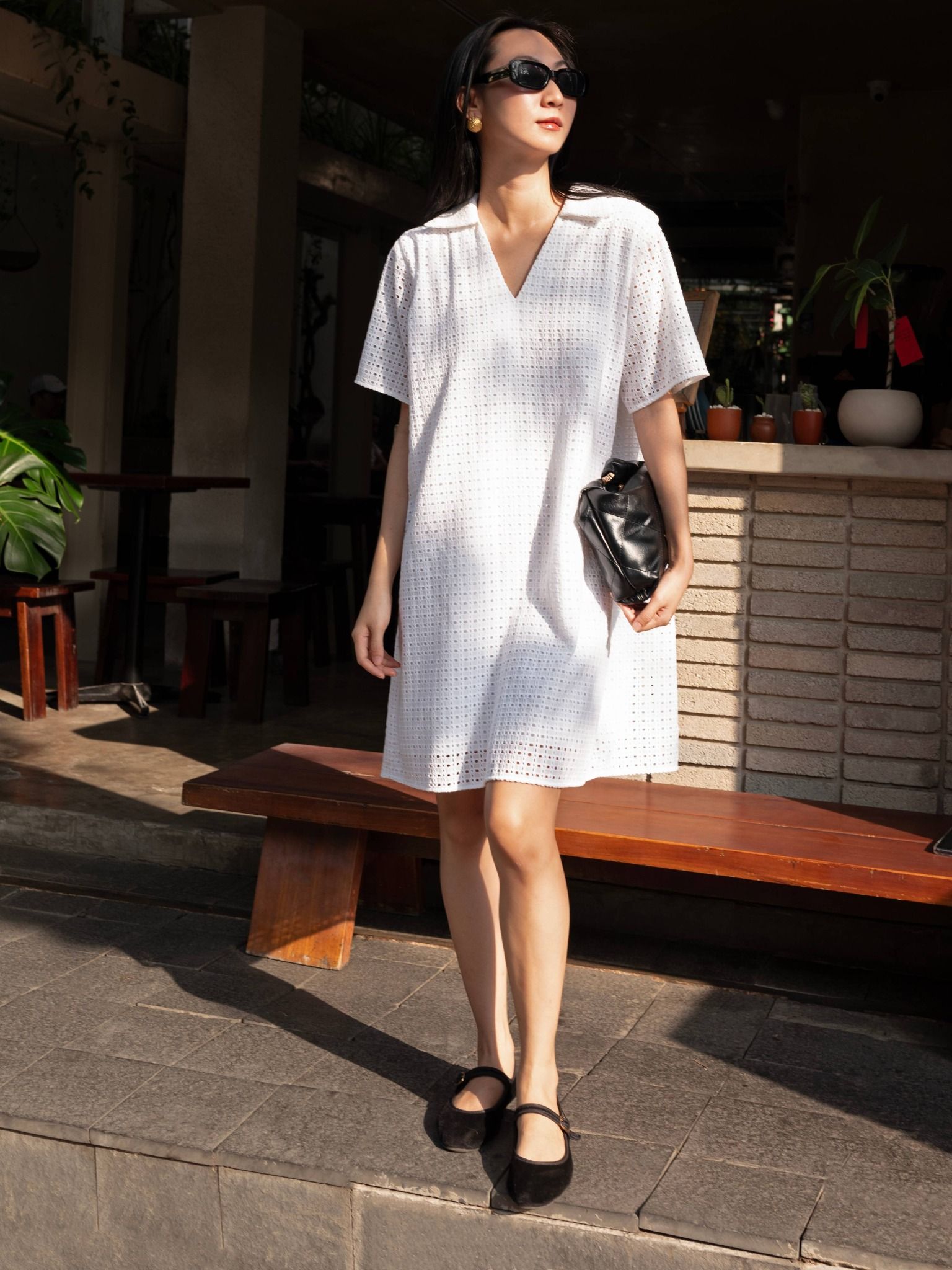  Đầm sơ mi oversize | Mauve Cotton Shirt dress 