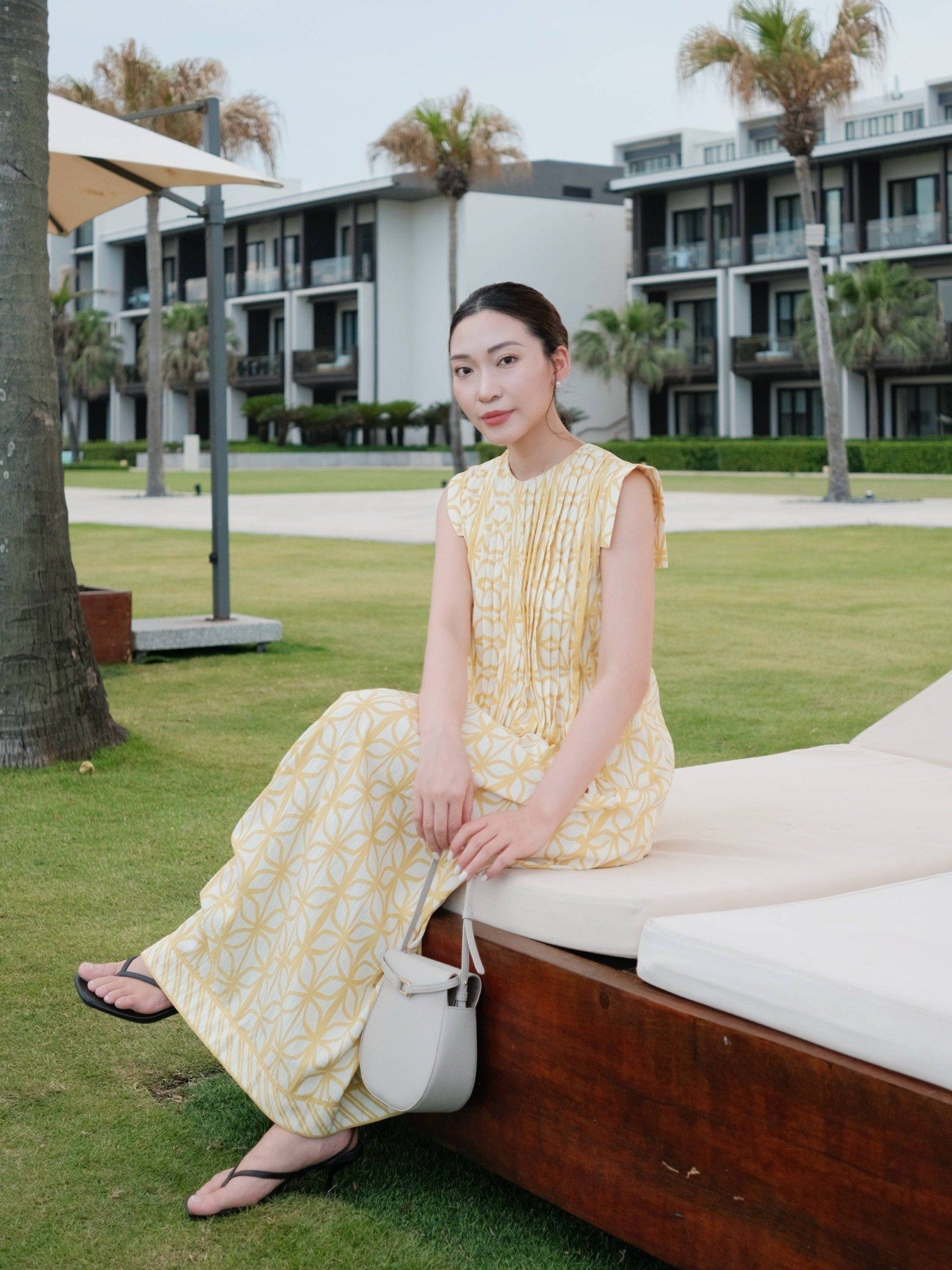  Đầm hoạ tiết xếp li | Mauve Pattern dress 
