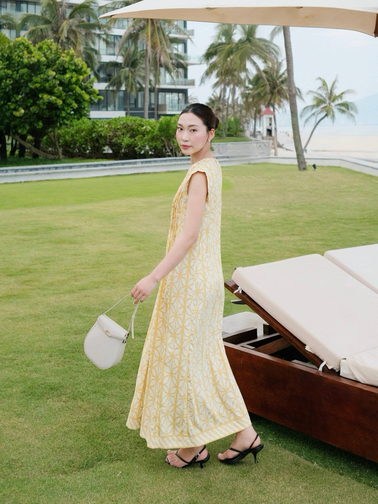  Đầm hoạ tiết xếp li | Mauve Pattern dress 