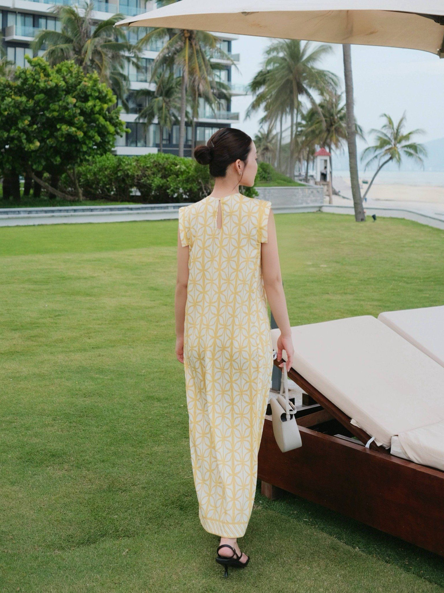  Đầm hoạ tiết xếp li | Mauve Pattern dress 