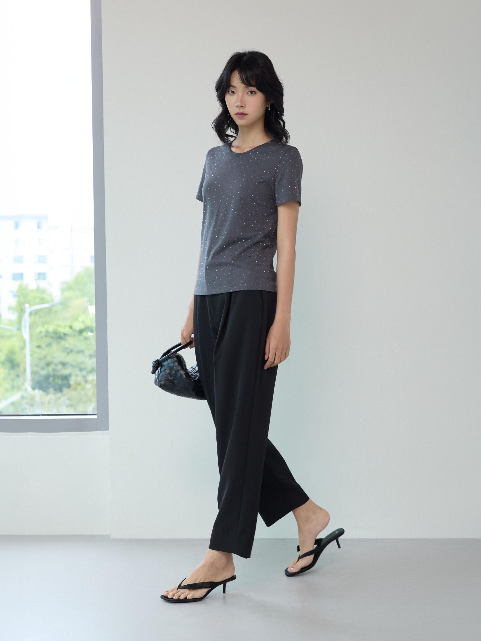  Áo phông đính hạt | Mauve Twinkle tee 