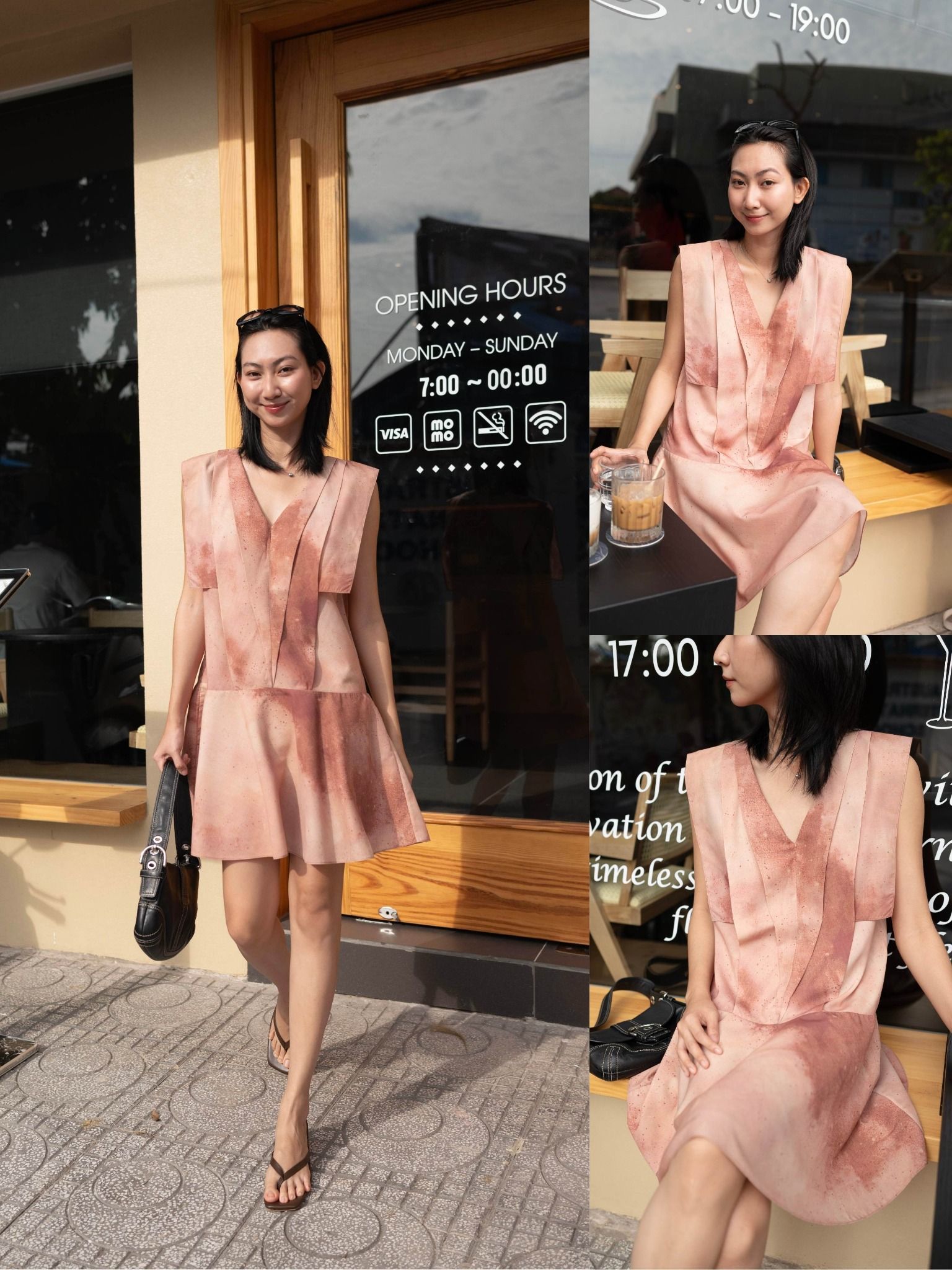  Đầm xếp ly loang màu Mauve Tie dye dress 