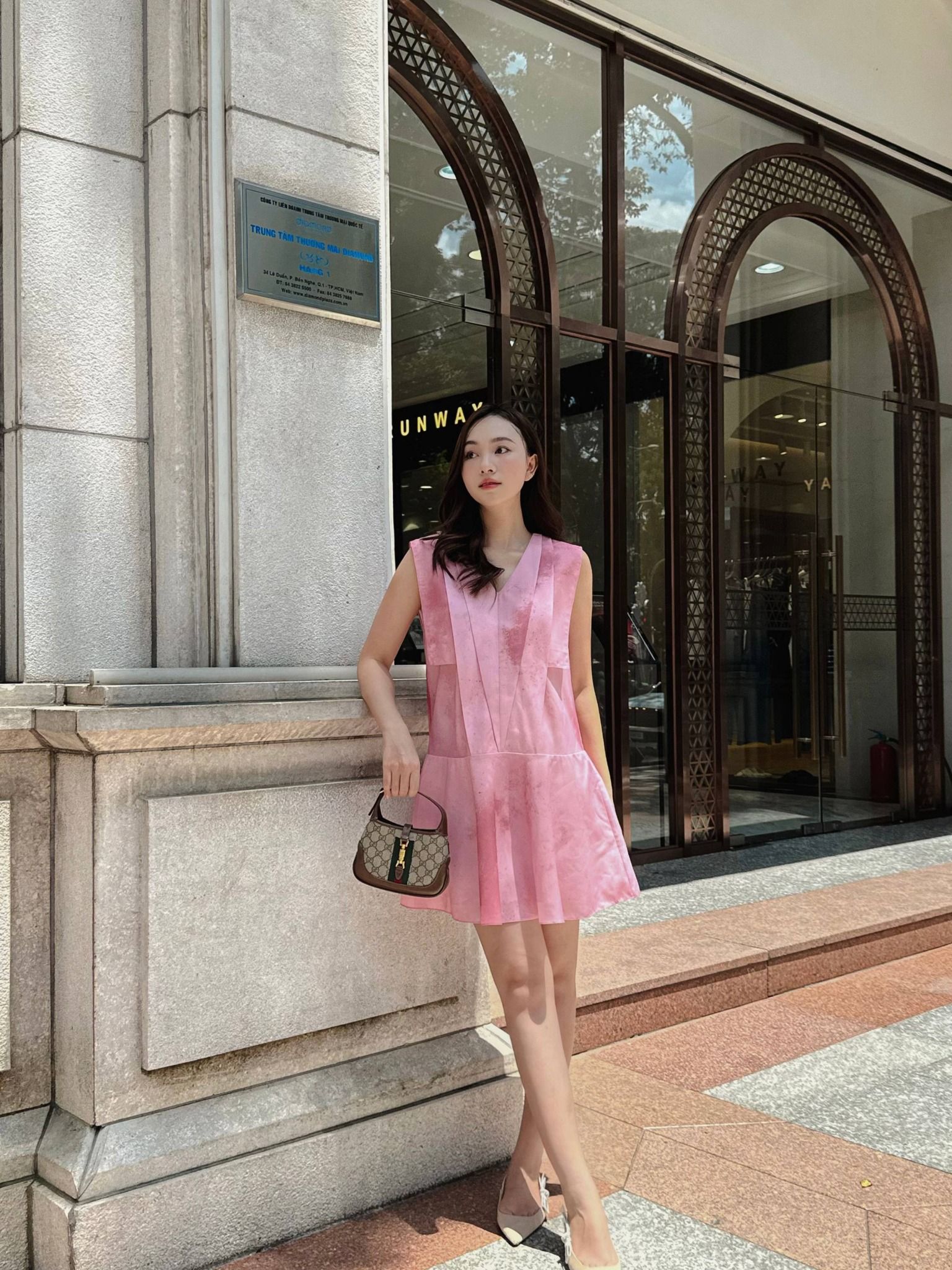  Đầm xếp ly loang màu Mauve Tie dye dress 