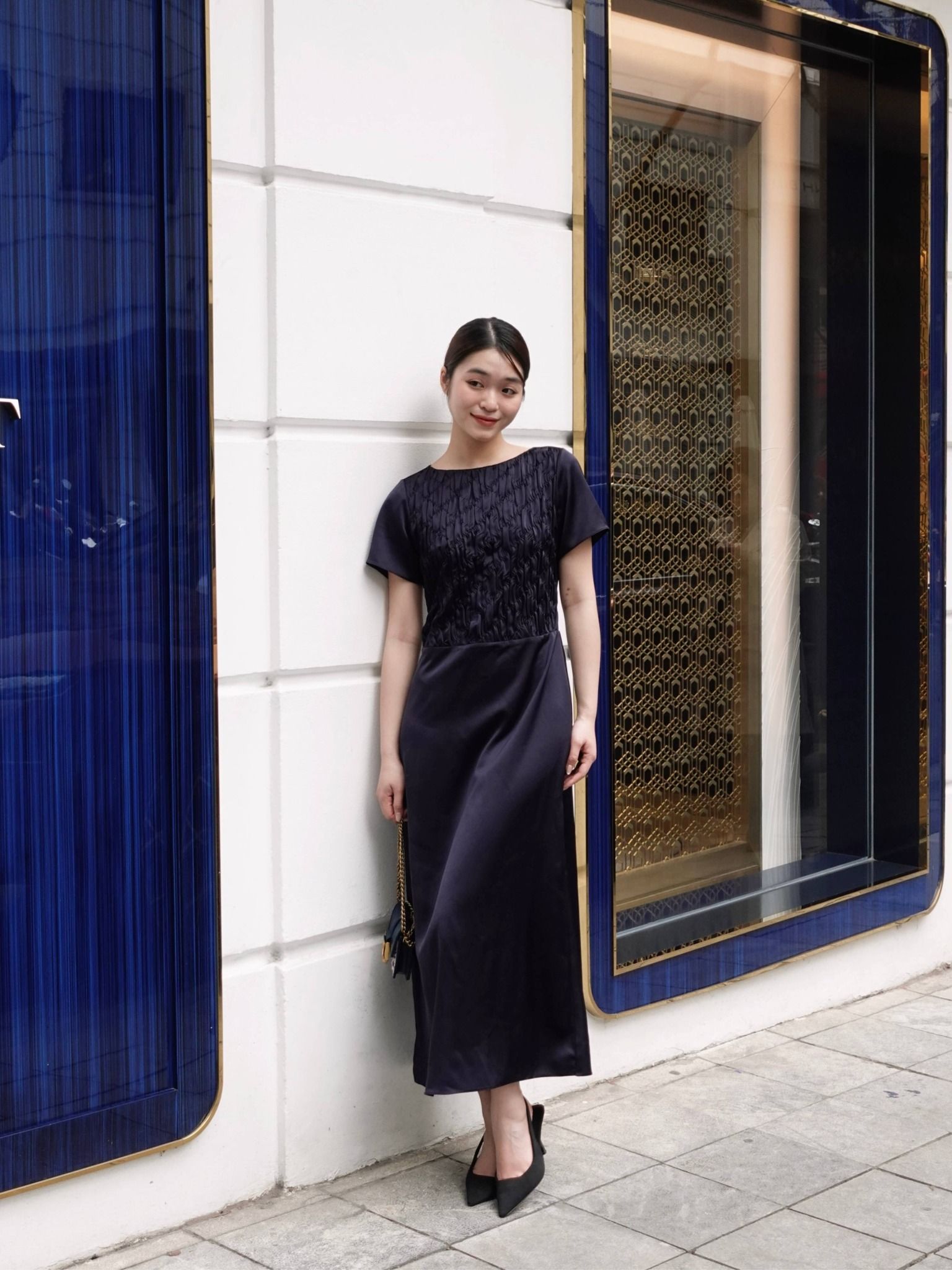  Đầm midi dún con thoi | Mauve Blanket dress 