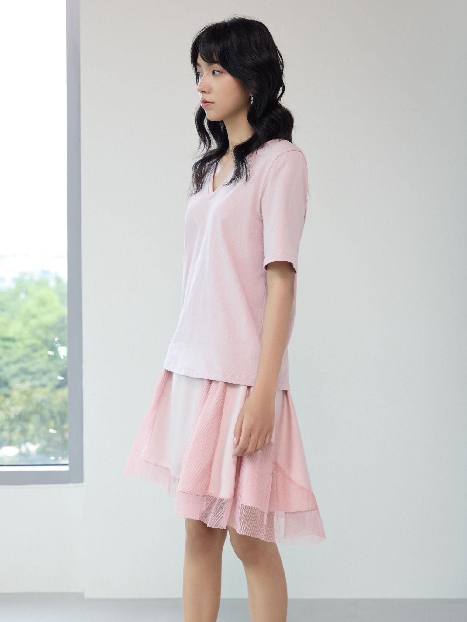  Chân váy lụa phối ren | Mauve Melody skirt 