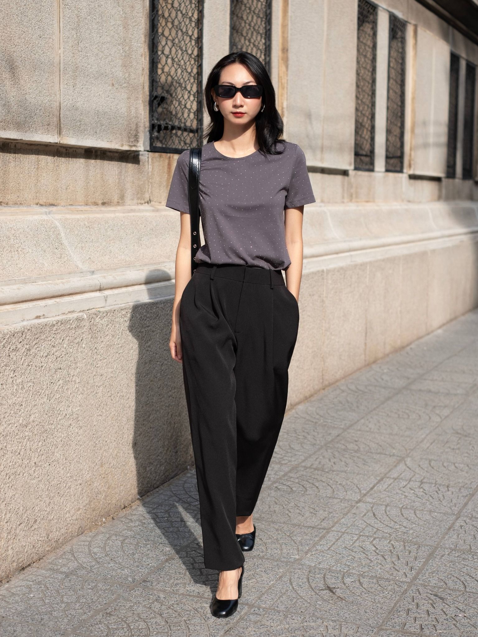  Áo phông đính hạt | Mauve Twinkle tee 