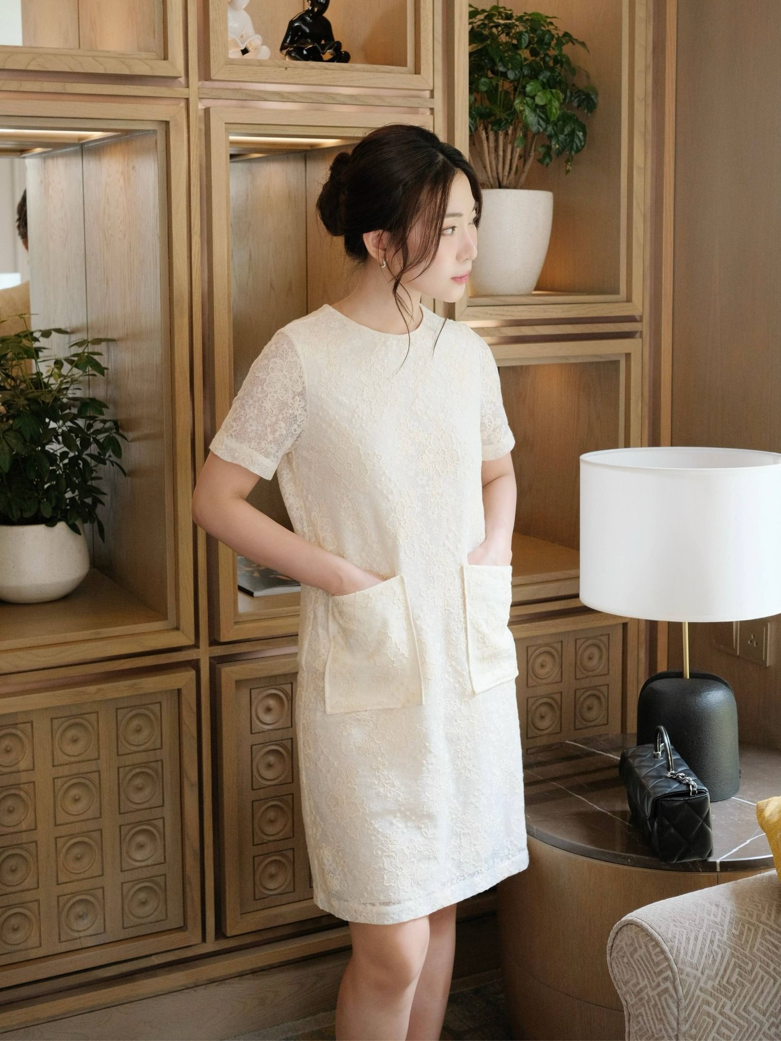  Đầm ren hai túi | Mauve Pocket dress 