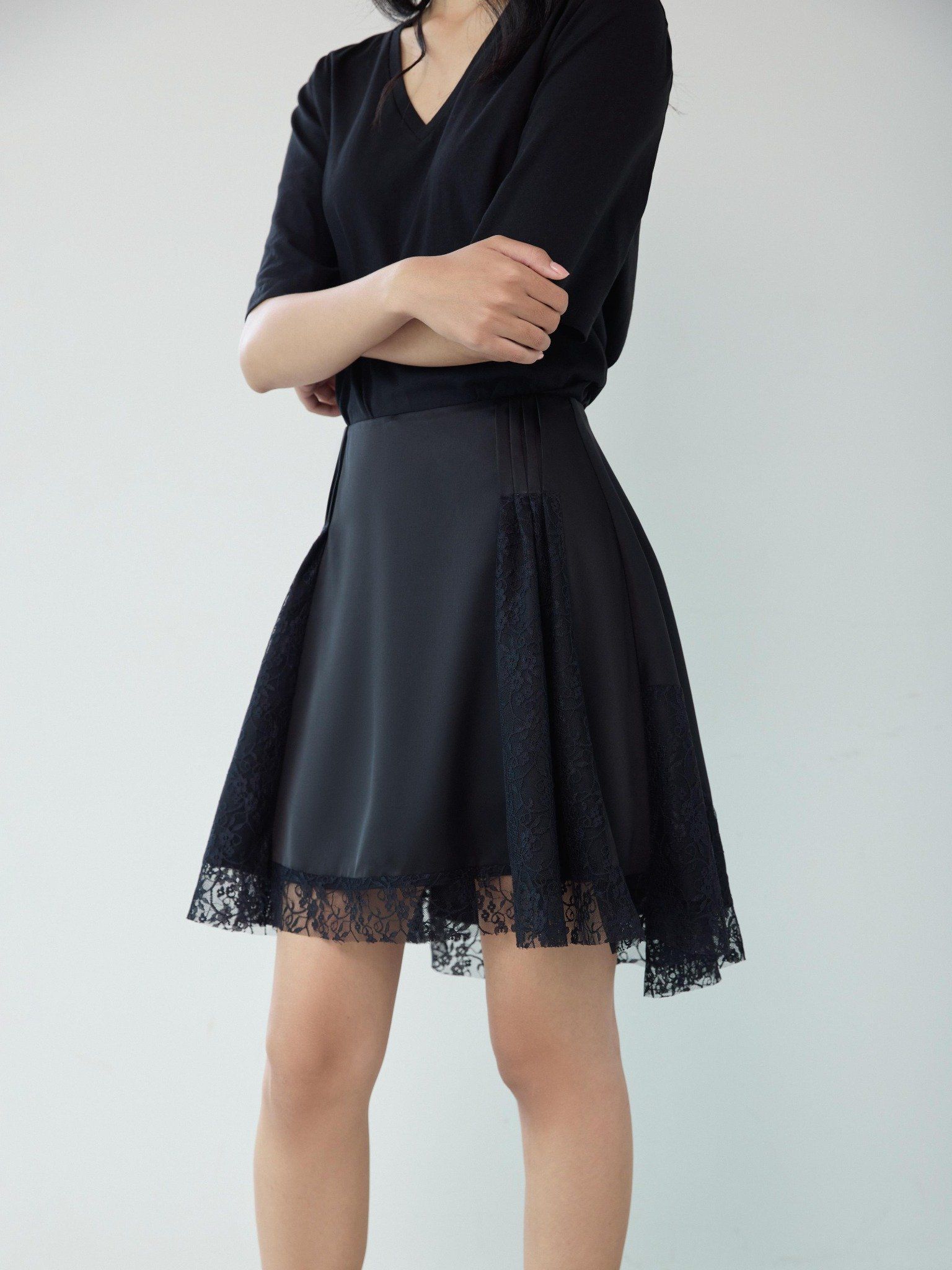  Chân váy lụa phối ren | Mauve Melody skirt 