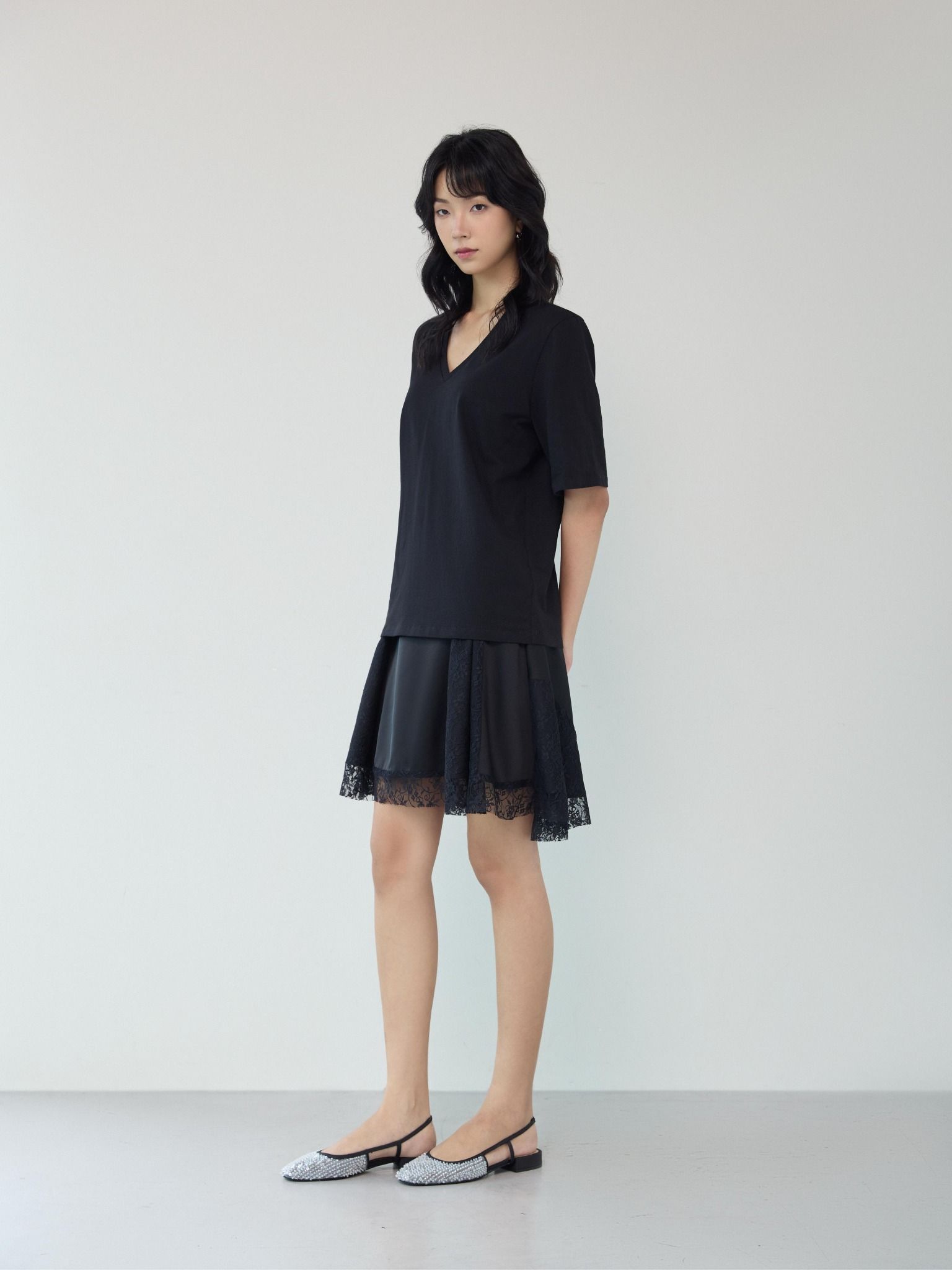  Chân váy lụa phối ren | Mauve Melody skirt 