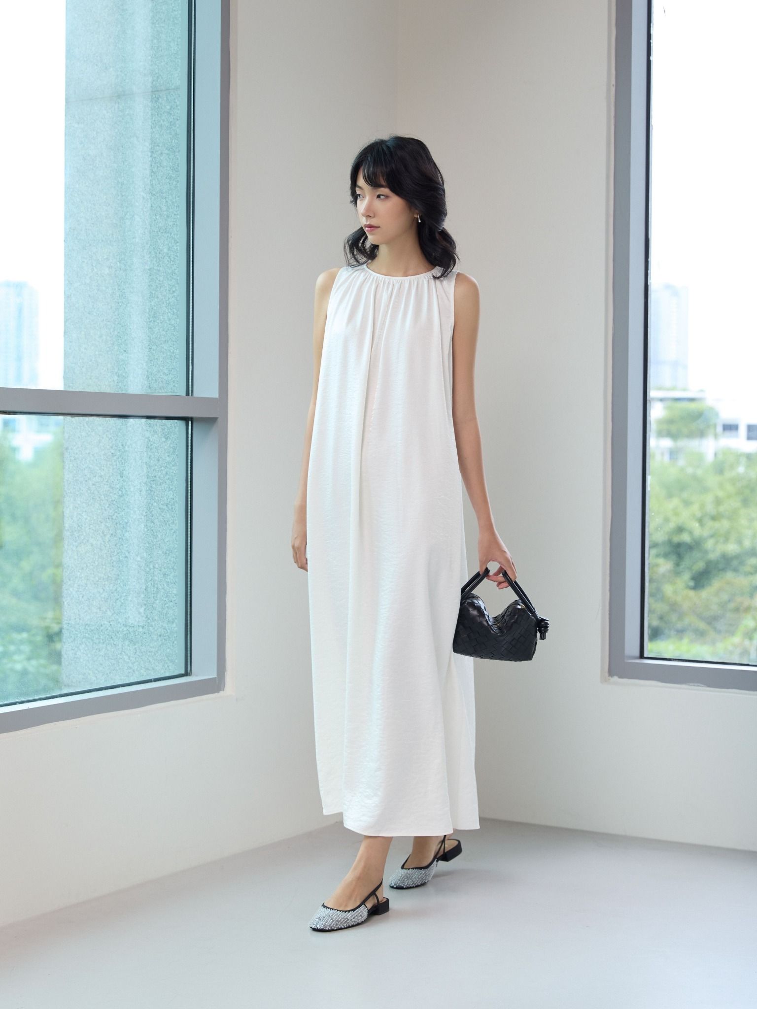  Đầm maxi trắng Mauve Delicate dress 