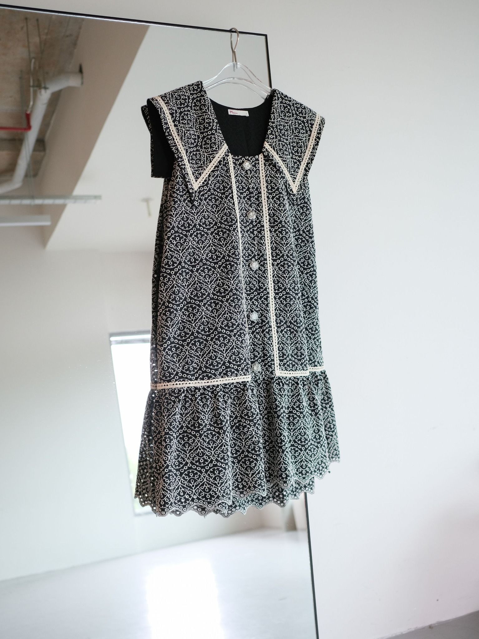 Đầm cotton thêu cổ thuỷ thủ Mauve Sailor dress 