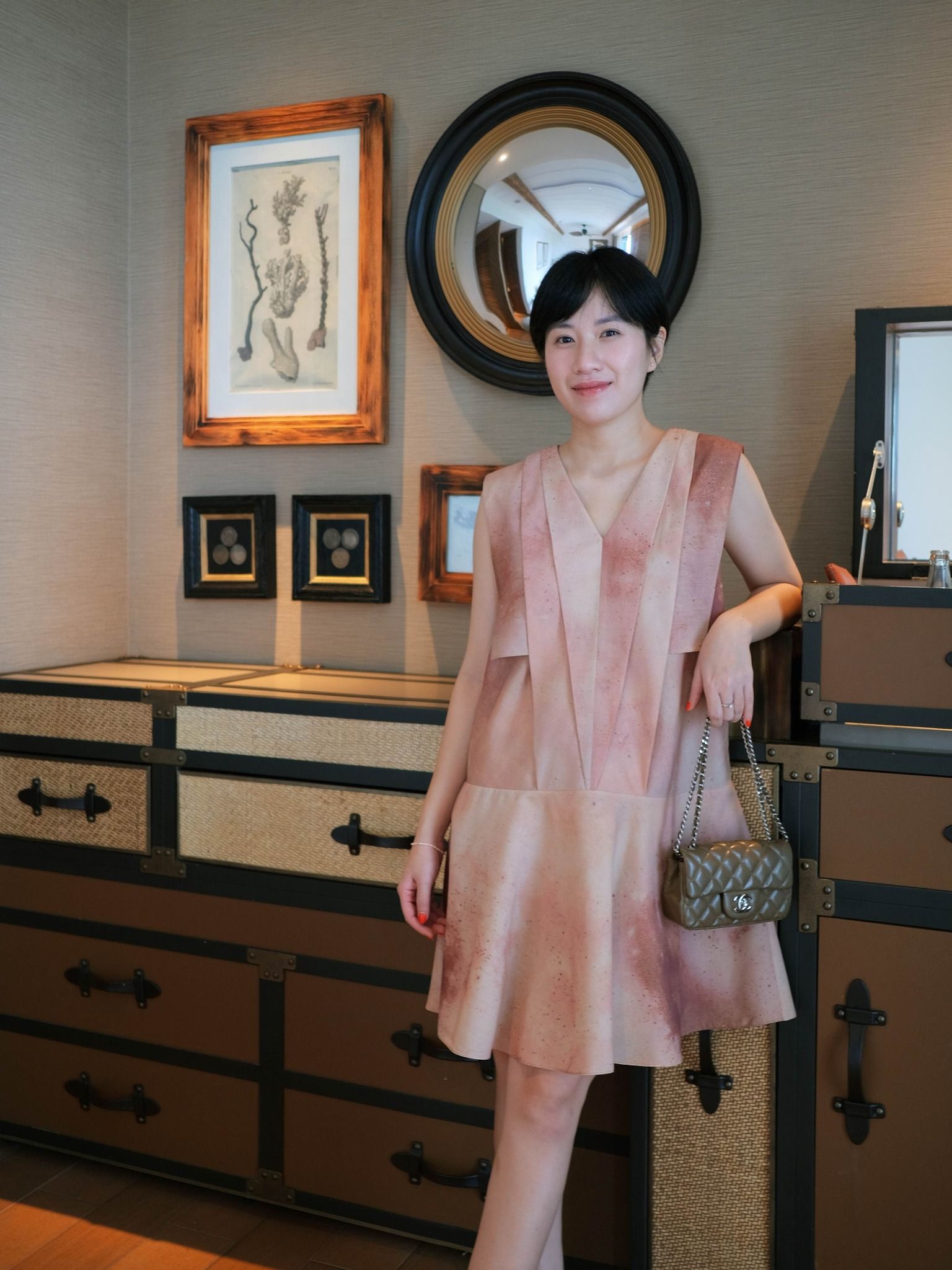  Đầm xếp ly loang màu Mauve Tie dye dress 