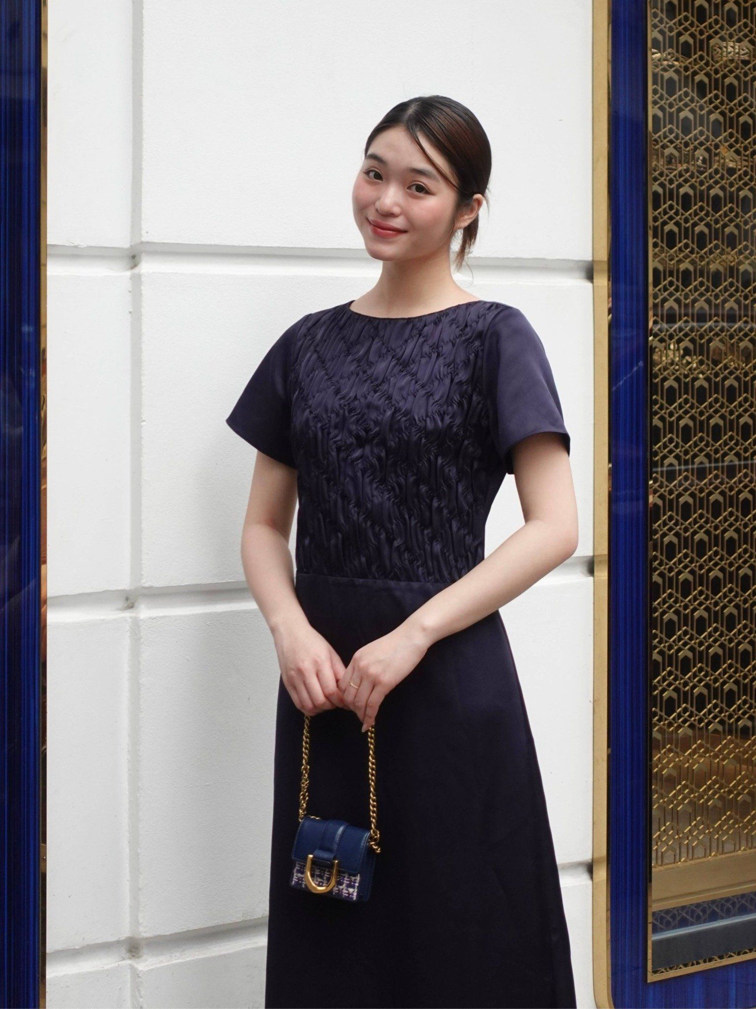 Đầm midi dún con thoi | Mauve Blanket dress 
