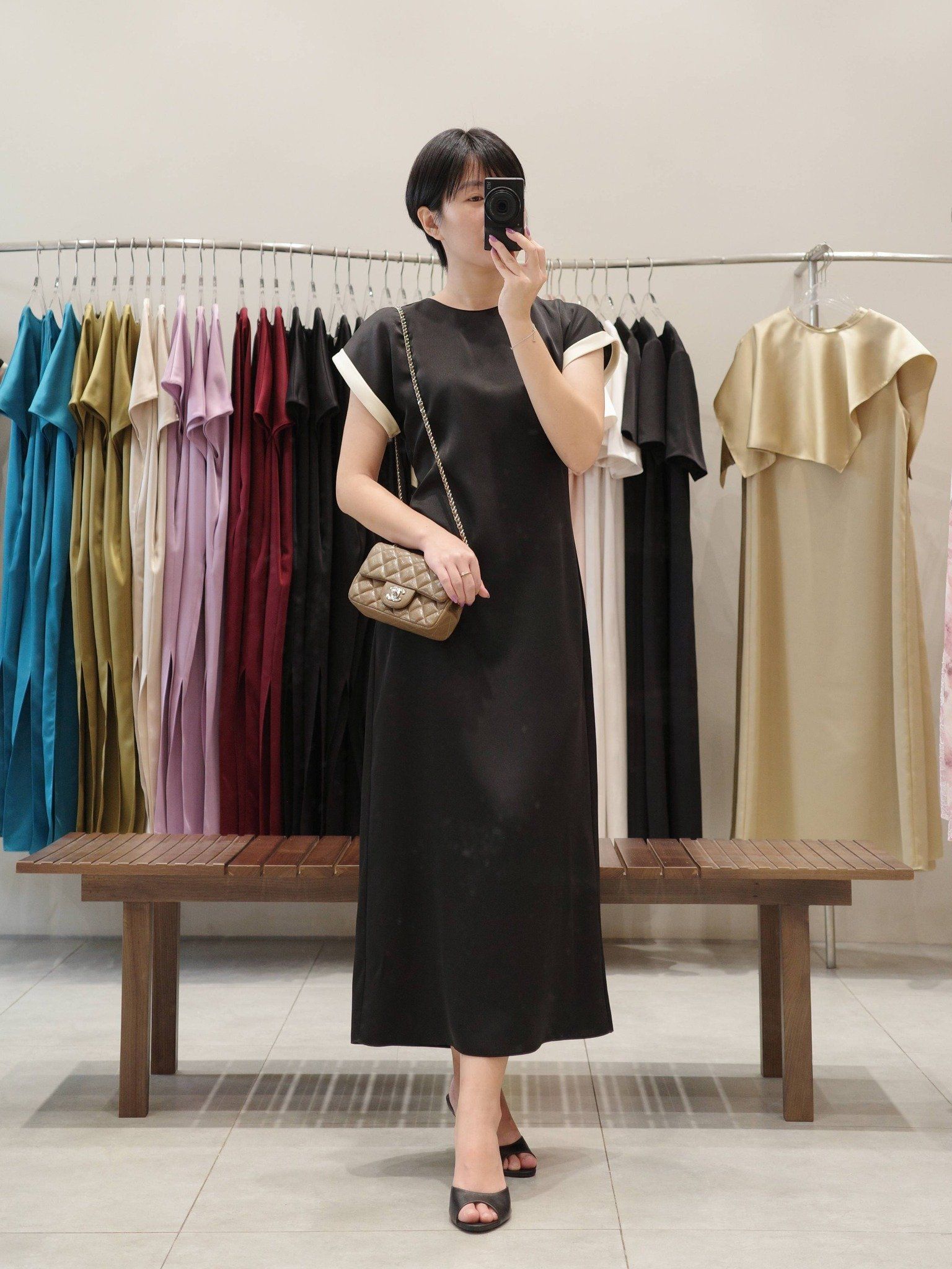 Đầm lụa phối màu tay áo | Mauve Highlight dress 