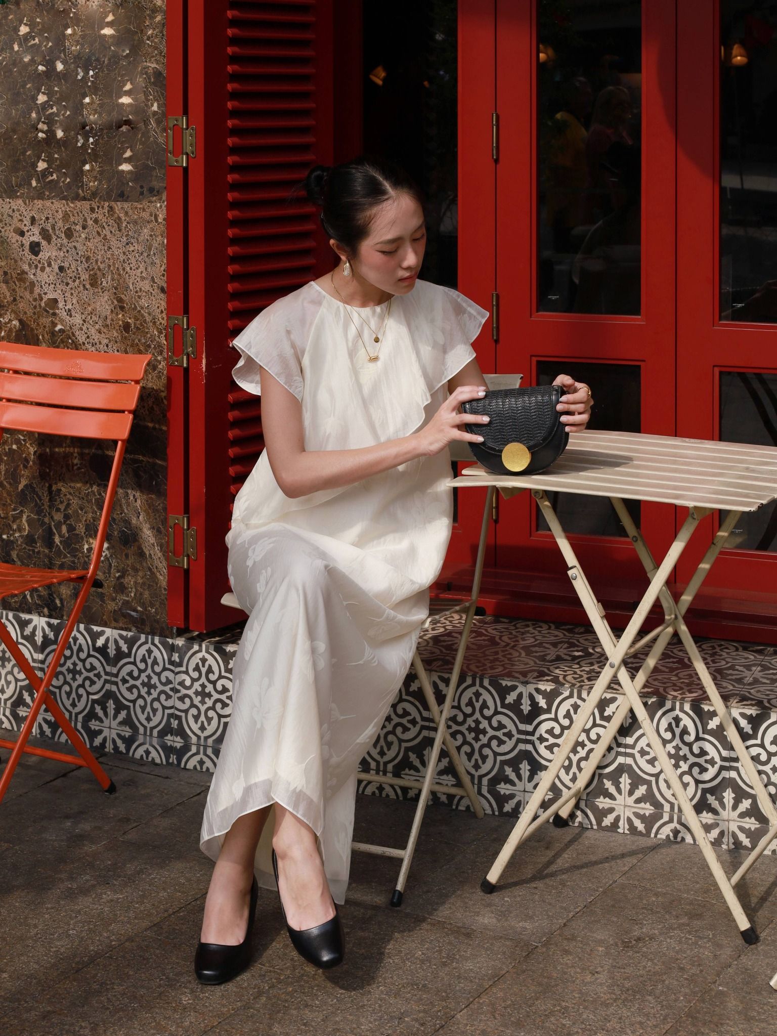  Đầm tơ bèo Mauve Orchid Cacti dress 
