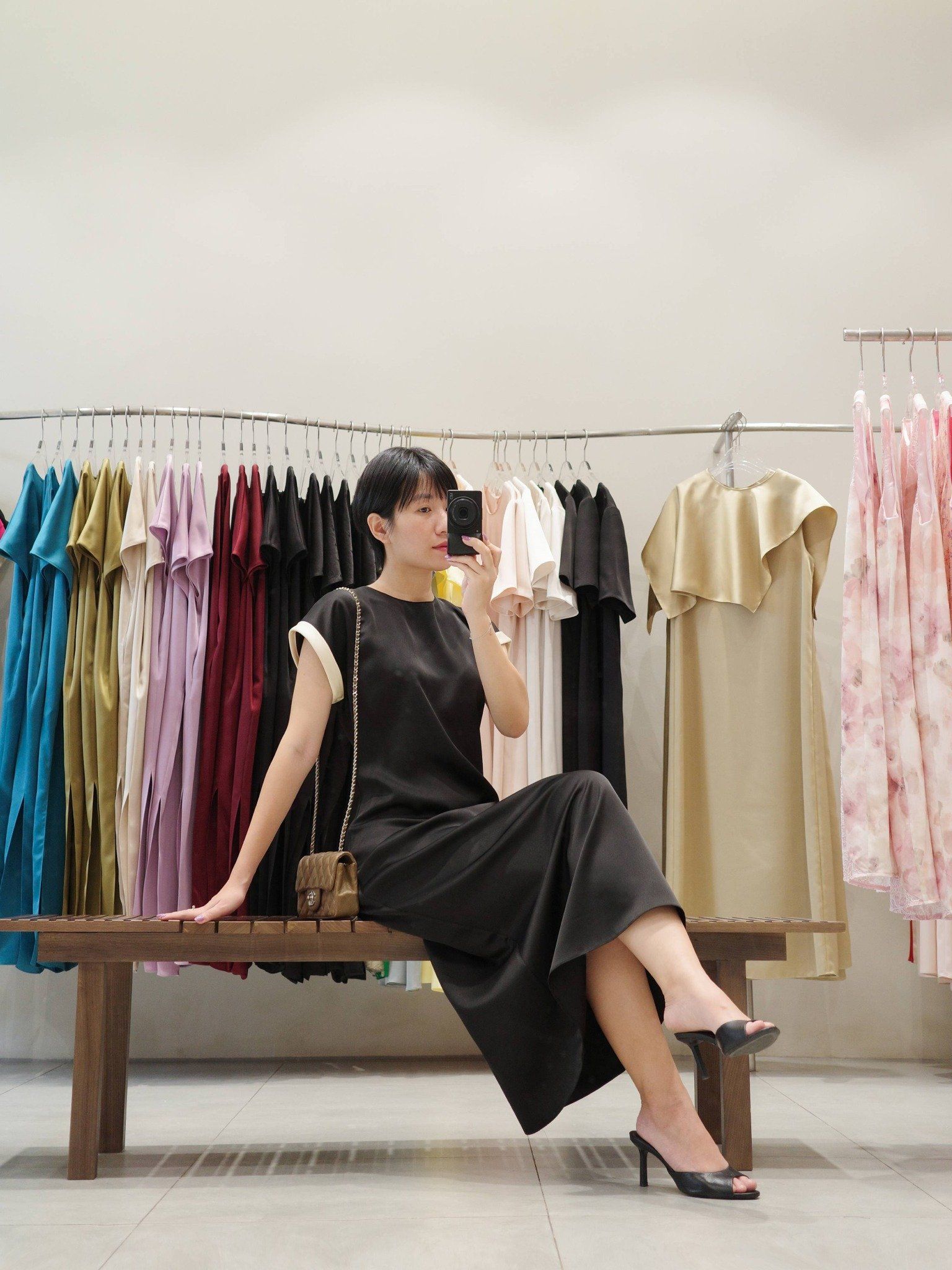  Đầm lụa phối màu tay áo | Mauve Highlight dress 
