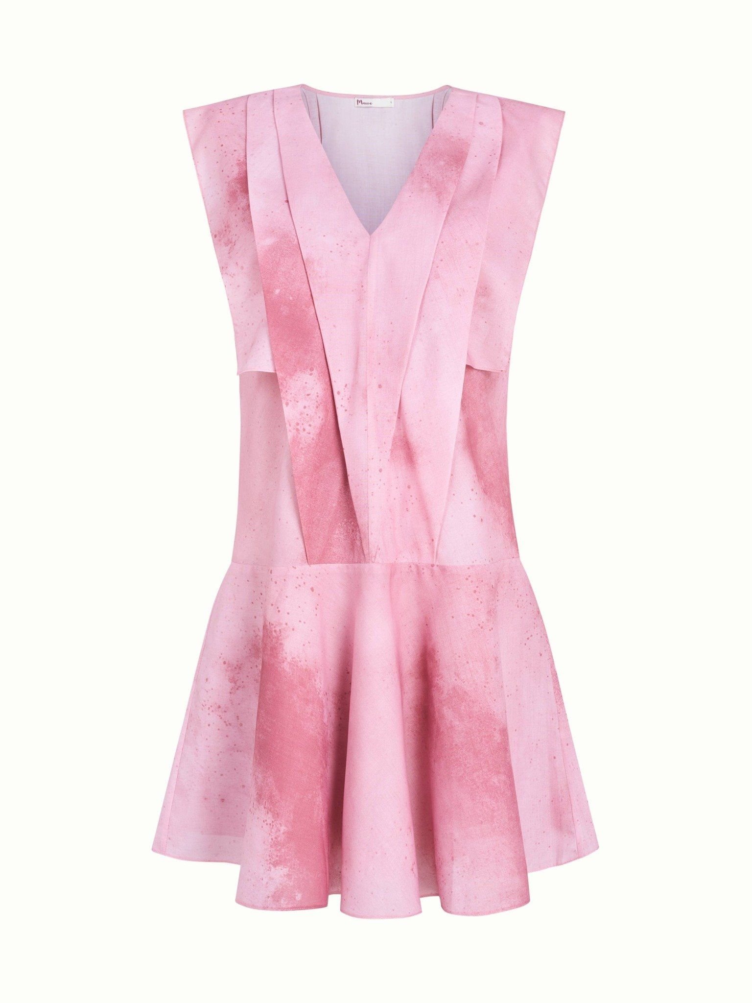  Đầm xếp ly loang màu Mauve Tie dye dress 