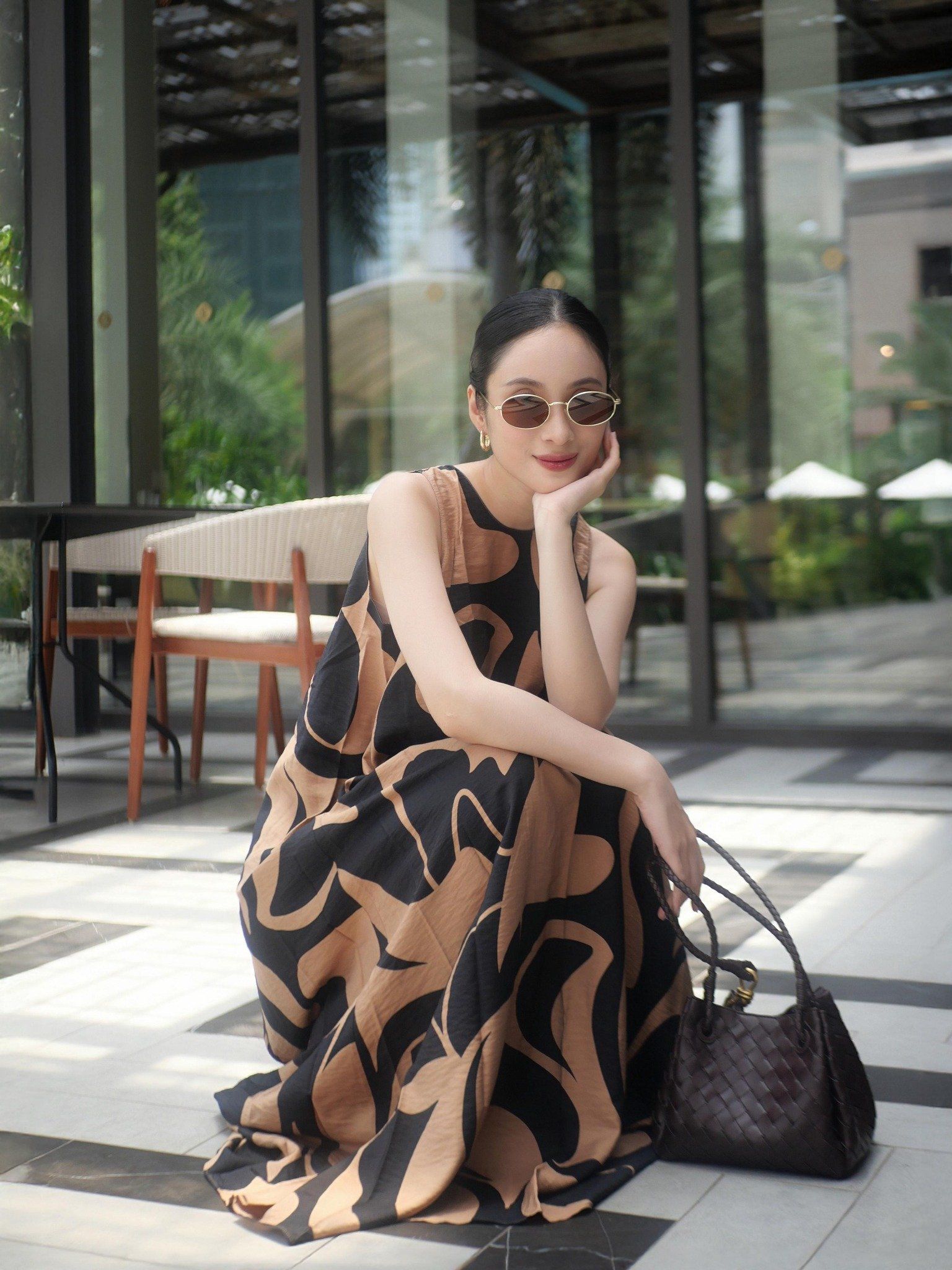  Đầm maxi cotton vân | Mauve Balo Cotton dress 