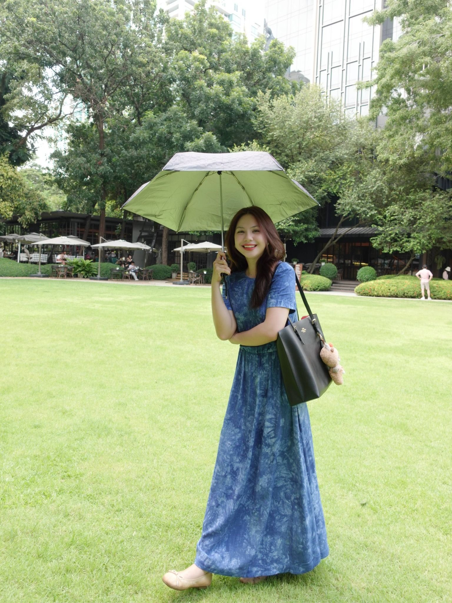  Đầm linen hoa nhún eo Mauve Flower Speck dress 