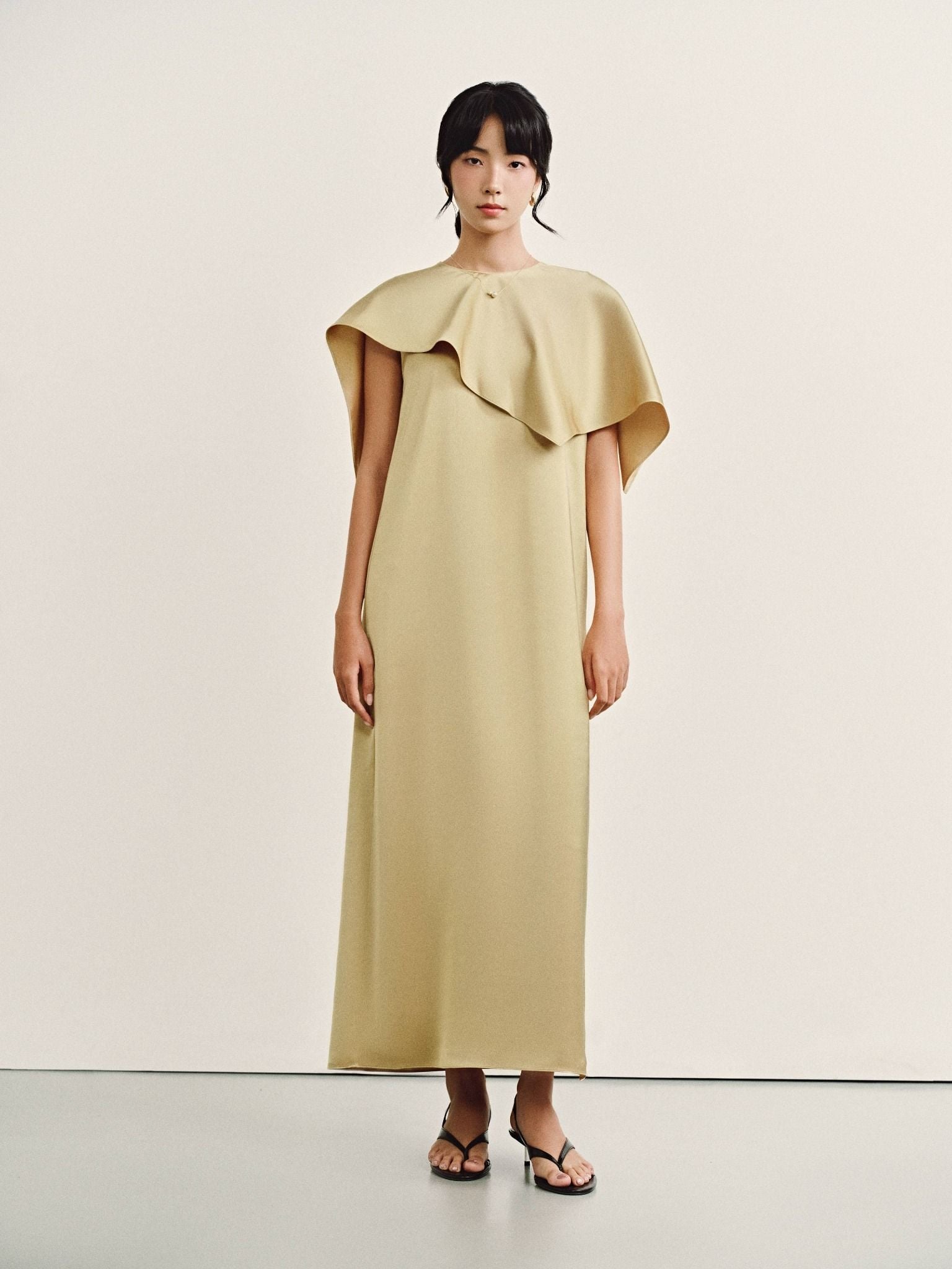  Đầm lụa dài kèm áo choàng | Mauve Cape dress 