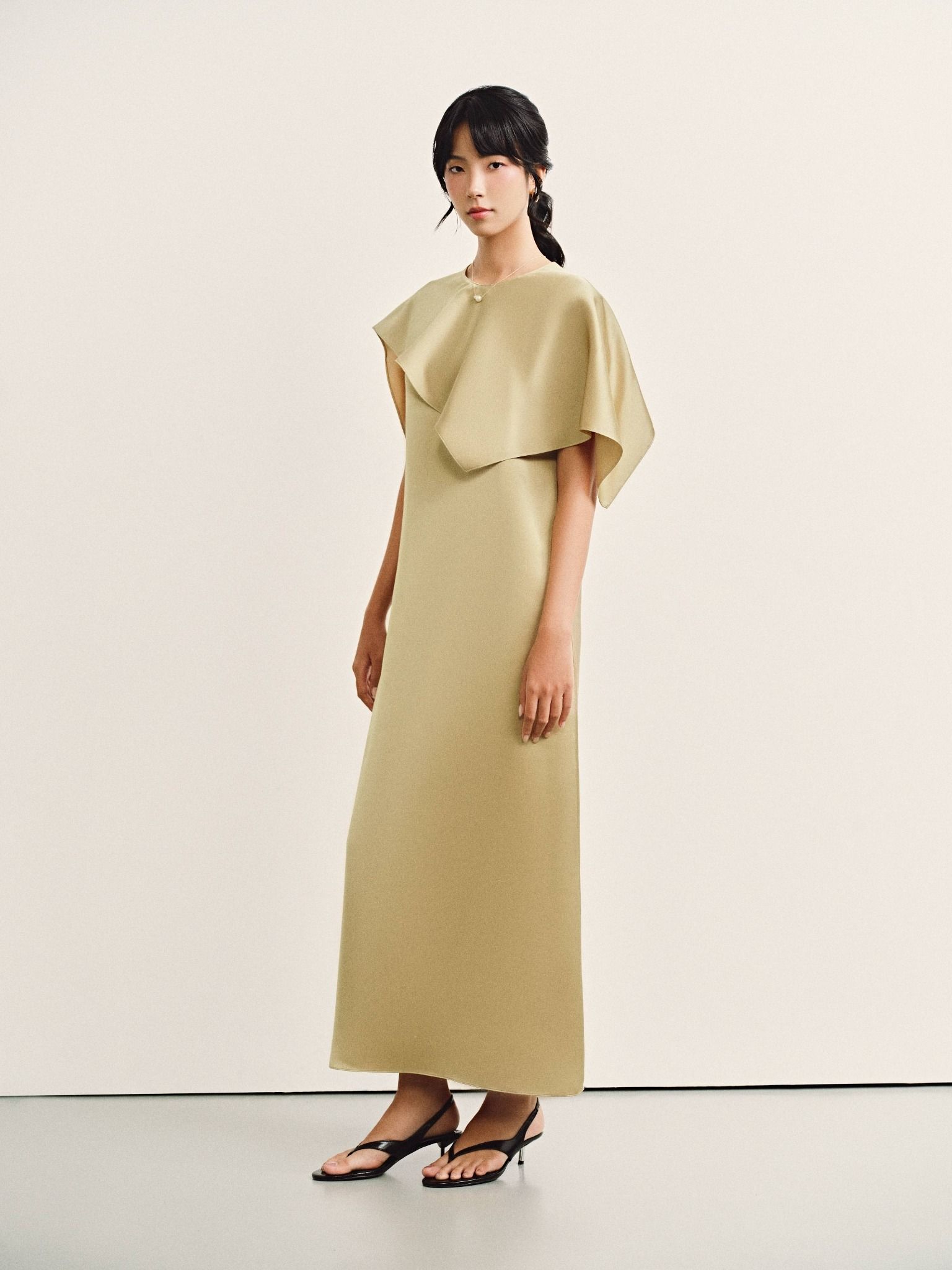  Đầm lụa dài kèm áo choàng | Mauve Cape dress 