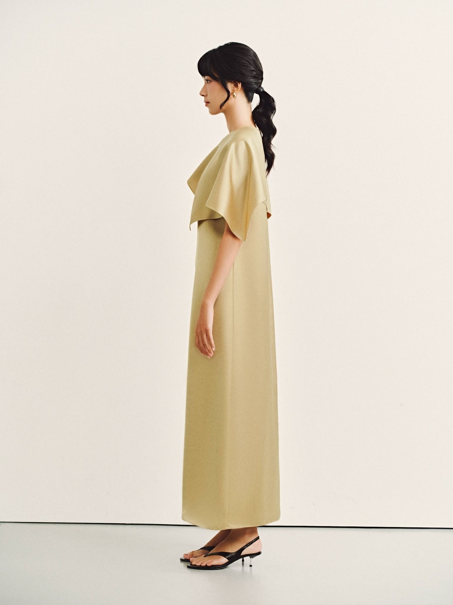  Đầm lụa dài kèm áo choàng | Mauve Cape dress 