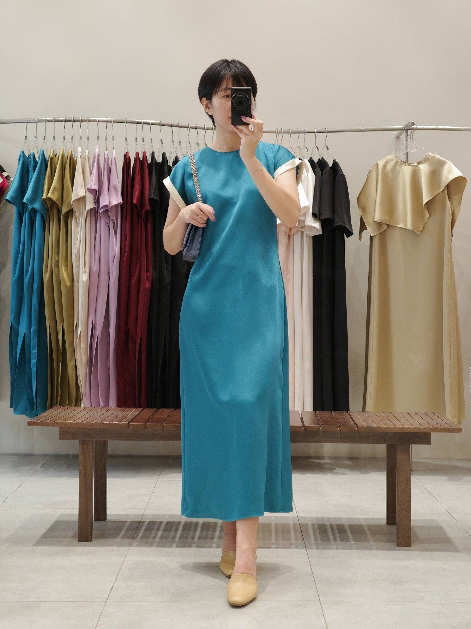  Đầm lụa phối màu tay áo | Mauve Highlight dress 