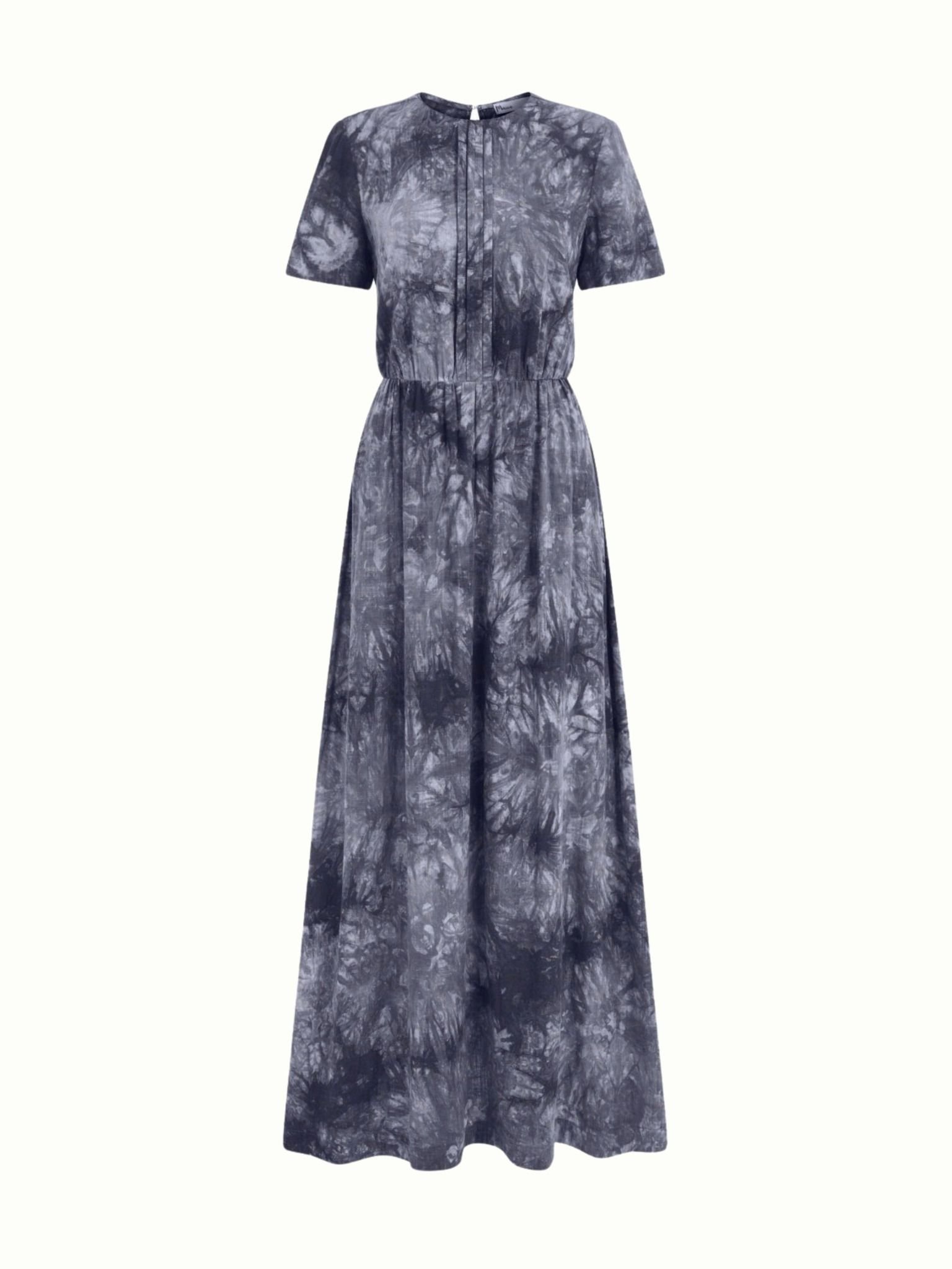 Đầm linen hoa nhún eo Mauve Flower Speck dress 