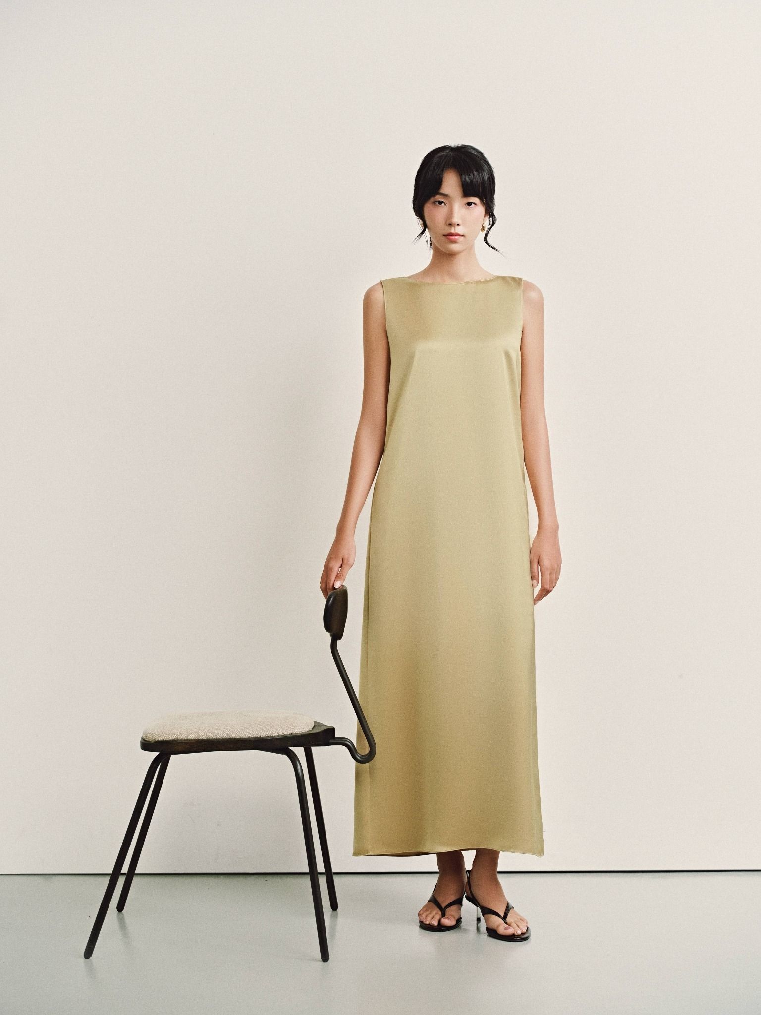  Đầm lụa dài kèm áo choàng | Mauve Cape dress 