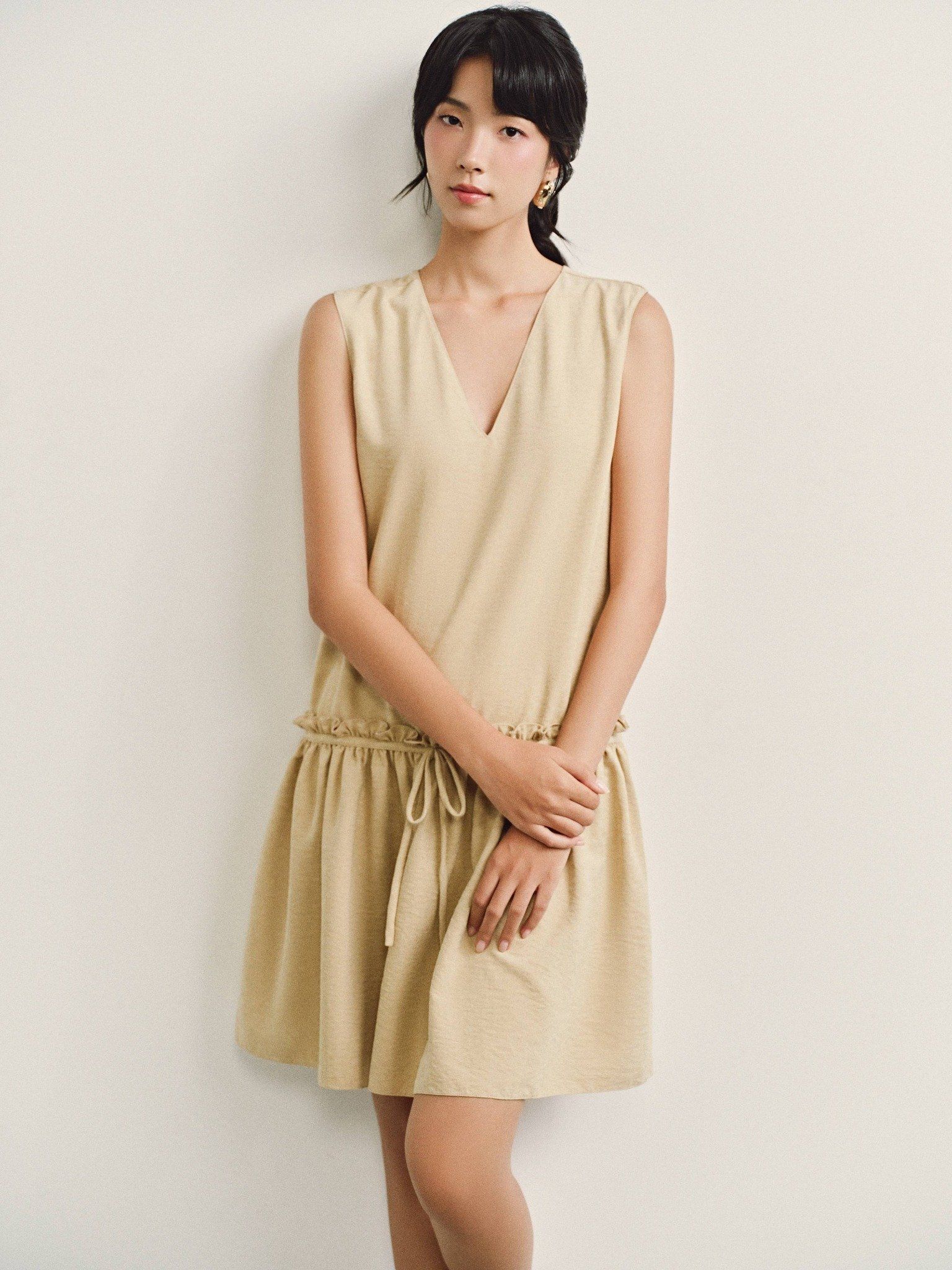  Đầm lụa giả da lộn | Mauve Doll dress 