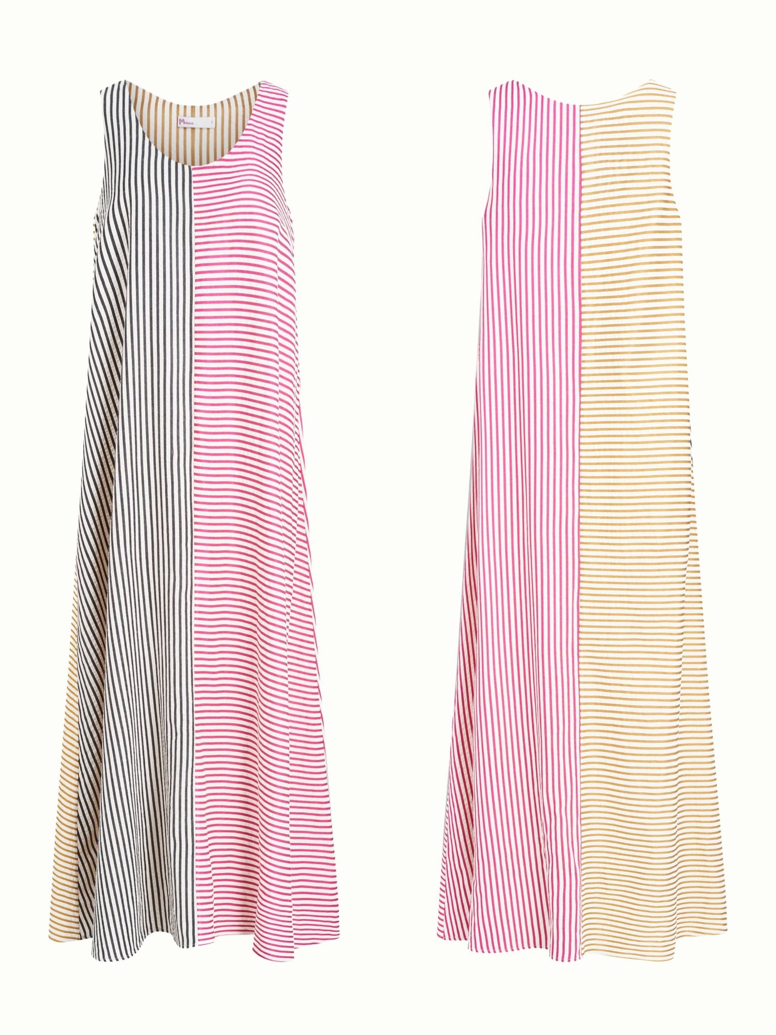  Đầm maxi sọc phối màu Mauve Striped Relax dress 
