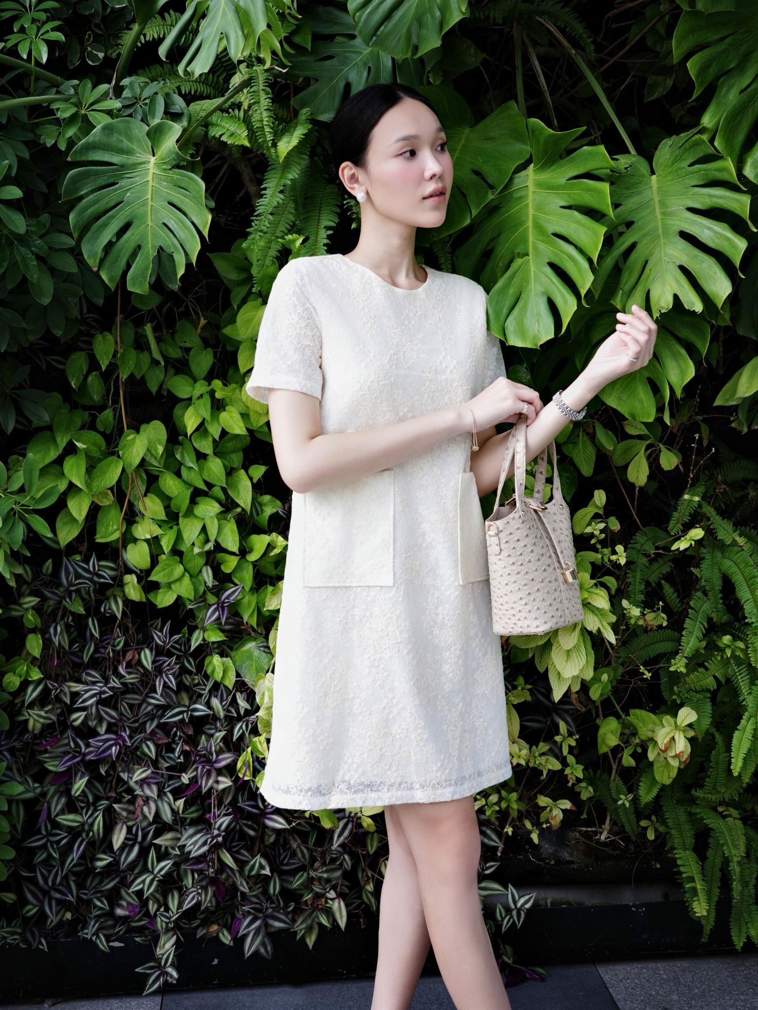  Đầm ren hai túi | Mauve Pocket dress 