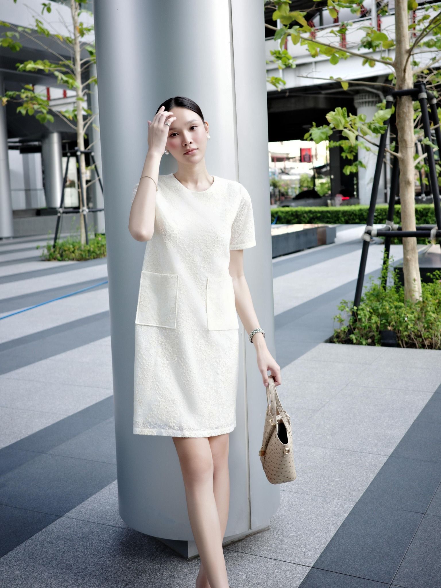  Đầm ren hai túi | Mauve Pocket dress 